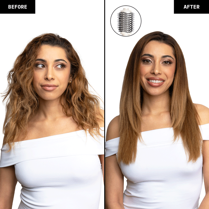 Winter White Blowout Interchangeable Dryer Brush for Smooth & Voluminous Hair - Perfect for Home Salon Styling & Professional Use