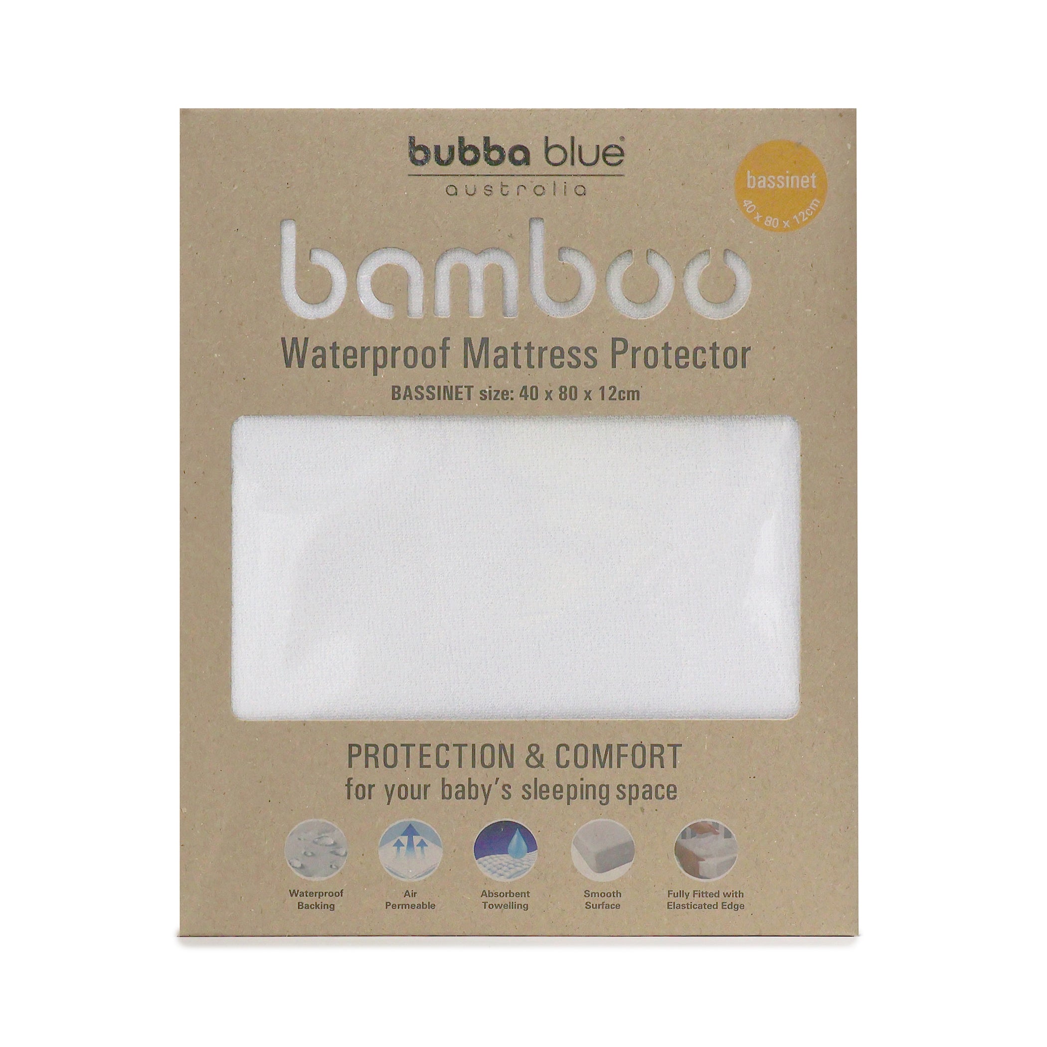 Waterproof Bamboo Bassinet Mattress Protector - Breathable & Hypoallergenic for Baby Crib - Perfect for Nursery, Travel & Overnight Stays