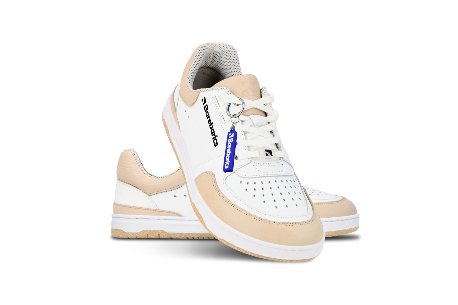 Barefoot Sneakers Barebarics Wave - White & Beige | Minimalist Zero Drop Shoes for Running, Walking & Gym | Lightweight & Flexible Barefoot Design