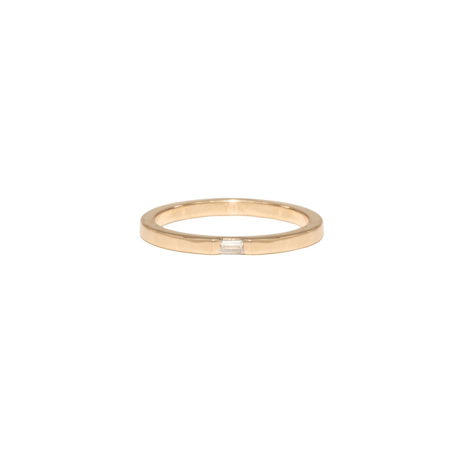14K Gold Baguette Diamond Ring for Women - Elegant Stackable Band for Engagement, Wedding, Anniversary & Everyday Wear