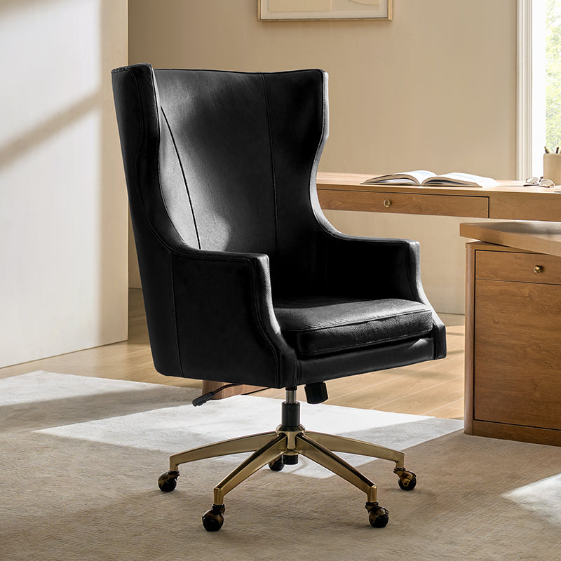Premium Elodio Office Chairs with Genuine Leather - Ergonomic Executive Desk Chair for Home & Business Workspaces