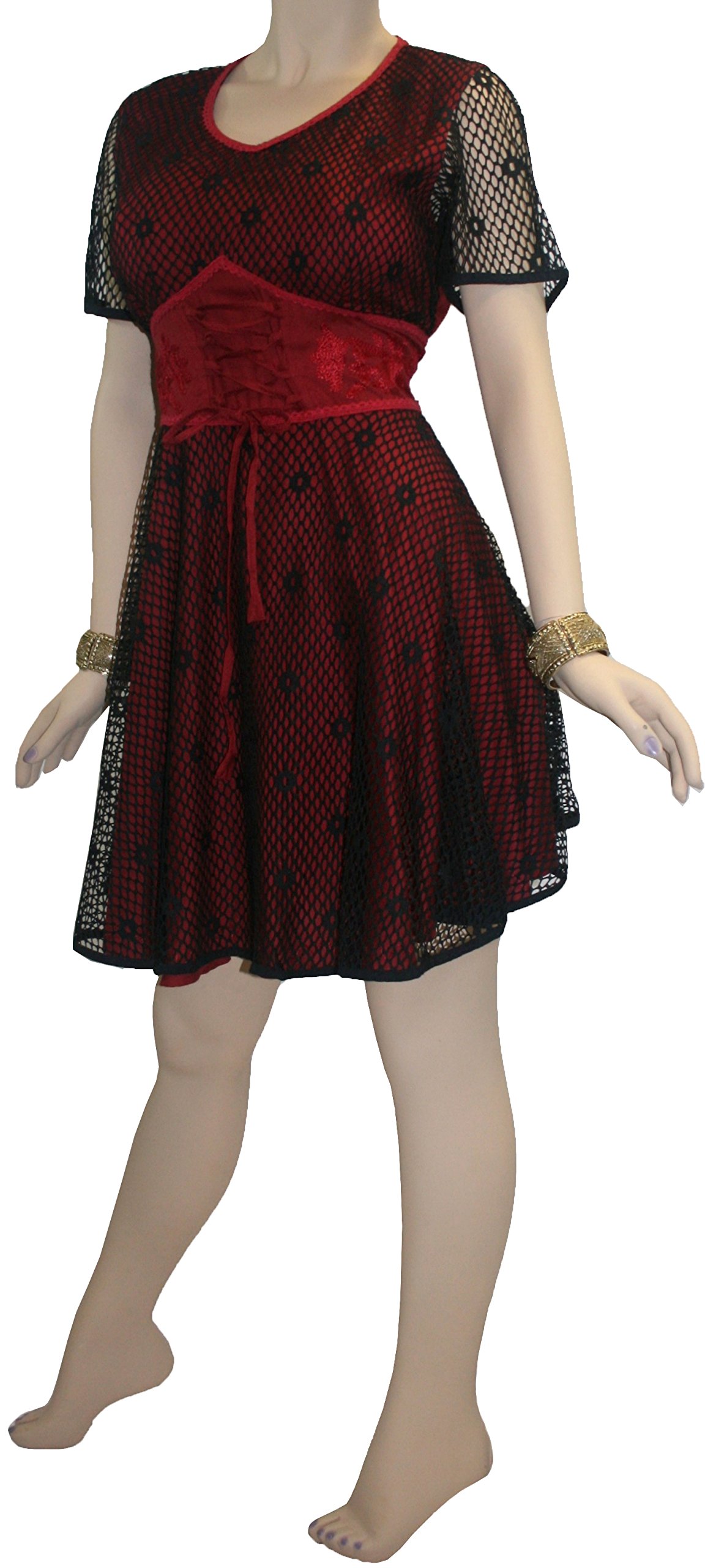 Agan Traders 2025 Spring Summer Women's Mini Dress - V Neck Flowy Short Dress with Sheer Net Overlay for Cocktail Party, Date Night & Beach Cover Up