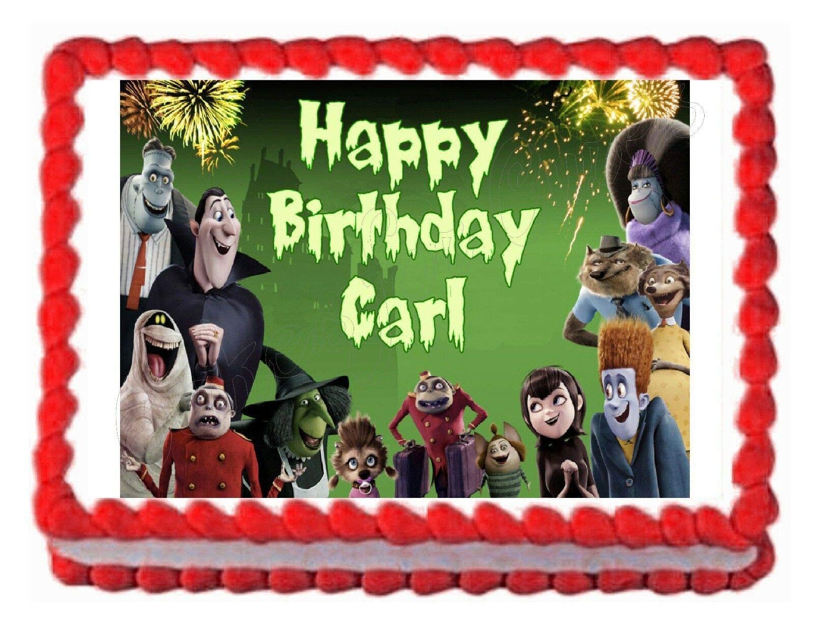 Hotel Transylvania Edible Cake Topper - Custom Printed Edible Image for Birthday Cakes, Cupcakes & Party Desserts - Perfect for Kids' Birthday Parties & Halloween Celebrations