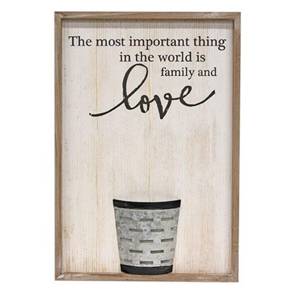 Family and Love Flower Pocket Sign - Heartwarming Home Decor for Weddings, Anniversaries & Family Gatherings