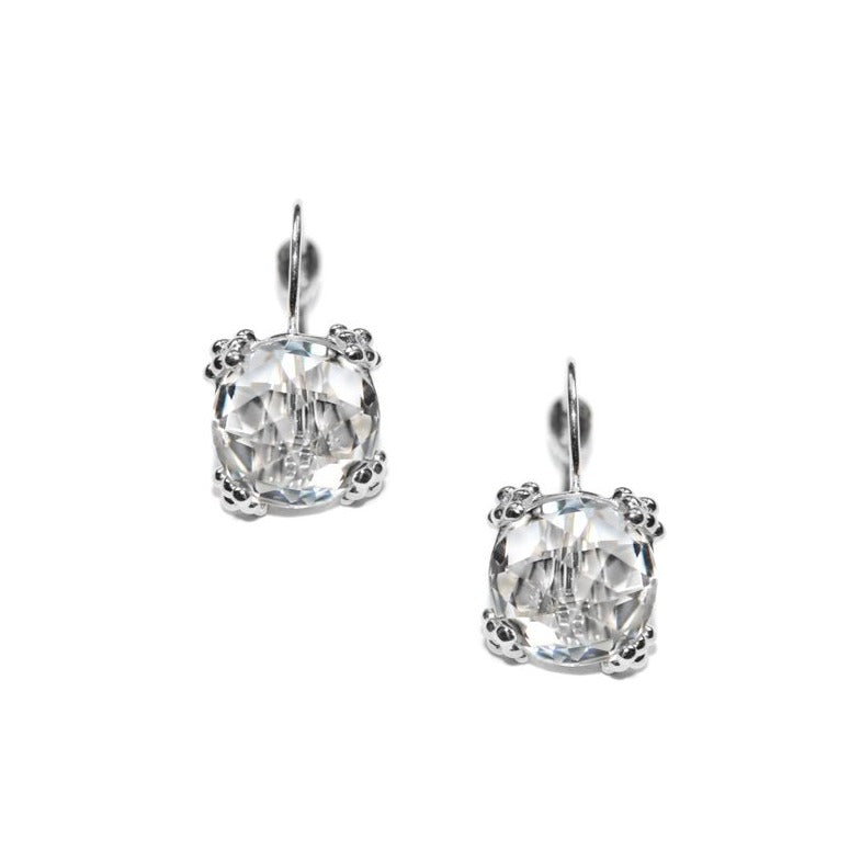 Dewdrop Cluster Earrings - Clear Topaz & Sterling Silver Dangle Earrings for Women | Perfect for Weddings, Parties & Evening Events