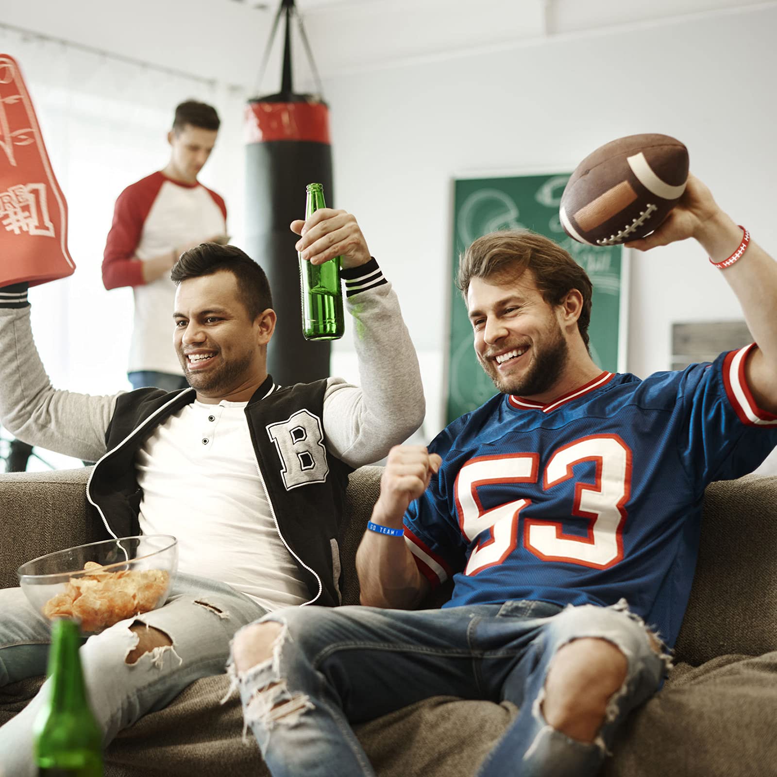 BBTO Motivational Football Silicone Wristbands - 70 Pack Sports Themed Rubber Bracelets for Athletes, Team Spirit, Football Games, Birthday Parties & Awards - Perfect for Players, Fans, Coaches & Sports Events