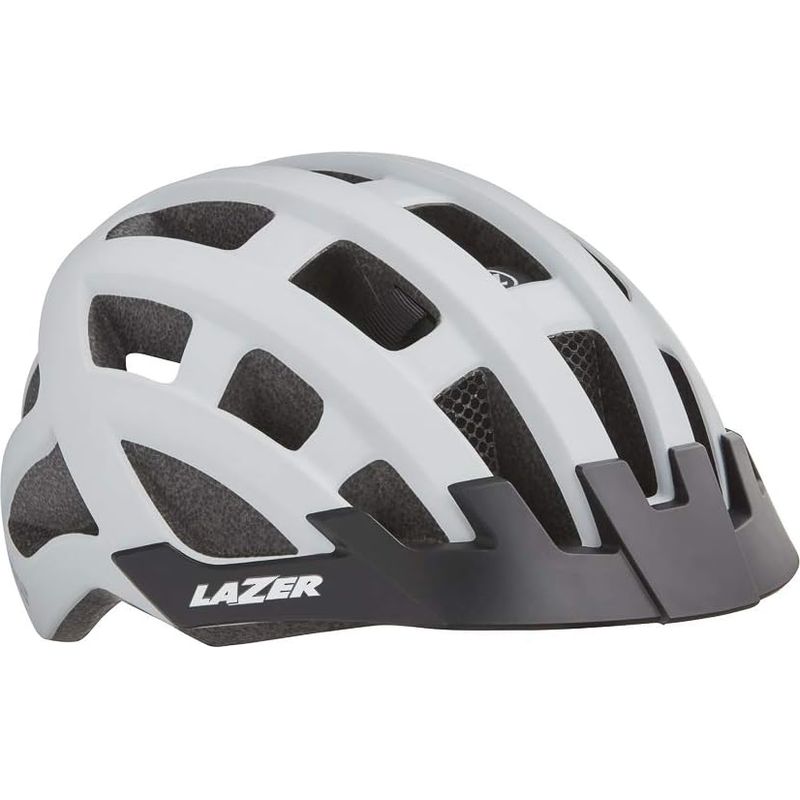 Lazer Compact DLX Bike Helmet - Matte White, One Size - Lightweight & Durable for Cycling, Mountain Biking & Urban Commuting