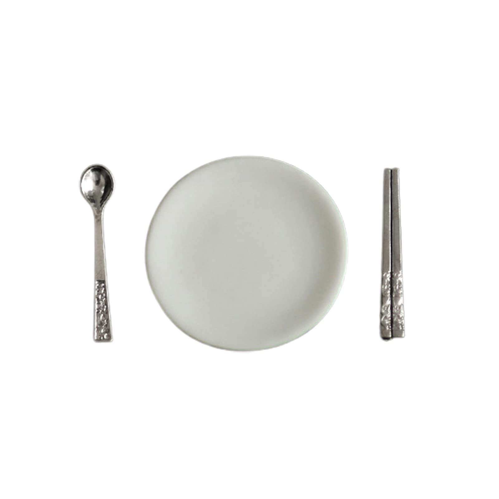 SONGBIRDTH Miniature Dollhouse Kitchen Accessories - Alloy Simulation Cutlery Set with Mini Chopsticks & Spoons for Realistic Dollhouse Scenes | Perfect for 1:12 Scale Doll Kitchens & DIY Miniature Displays