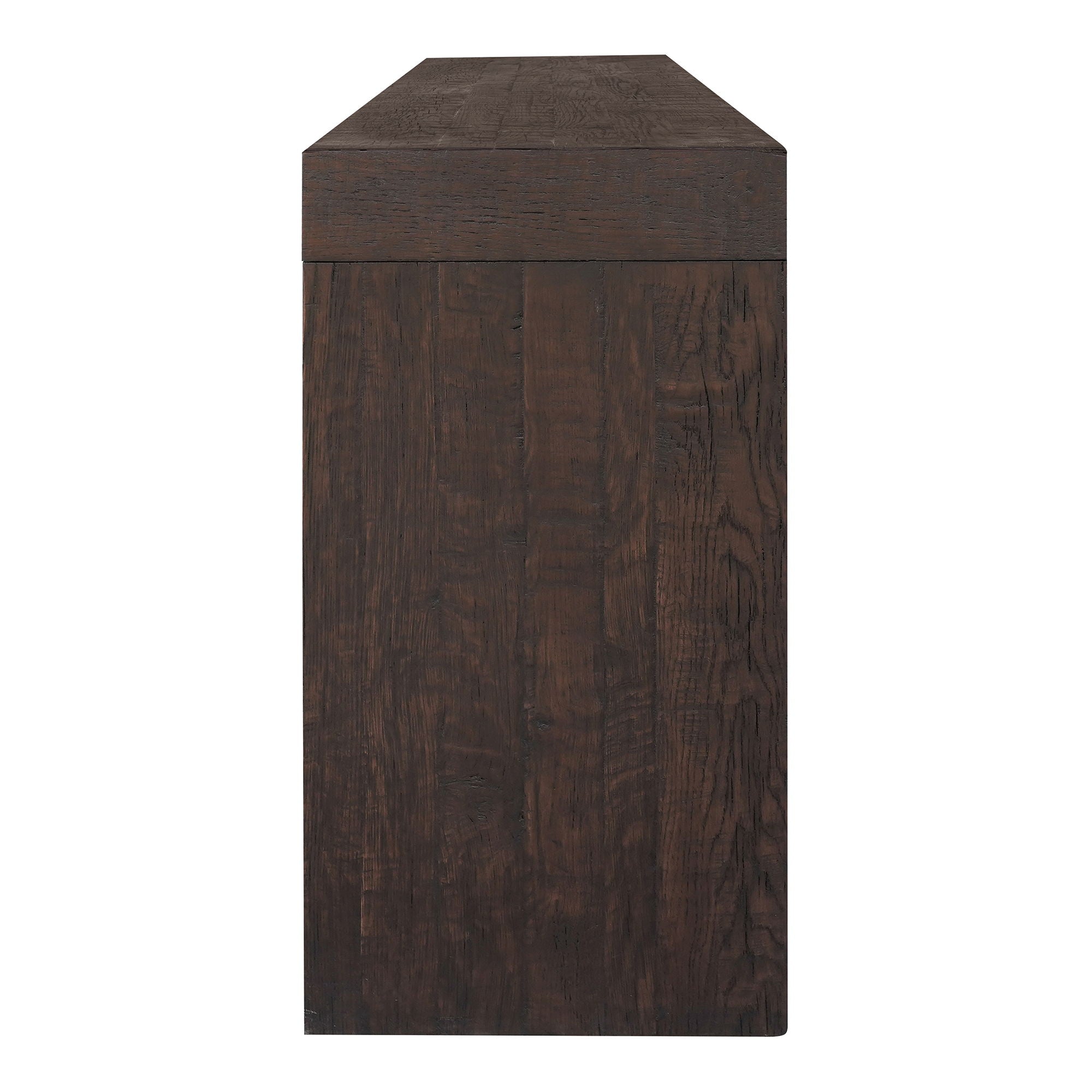 Modern Dark Brown Console Table - Elegant Entryway Furniture for Hallway, Living Room & Foyer Decor | Sturdy Wooden Sofa Table with Storage Shelf