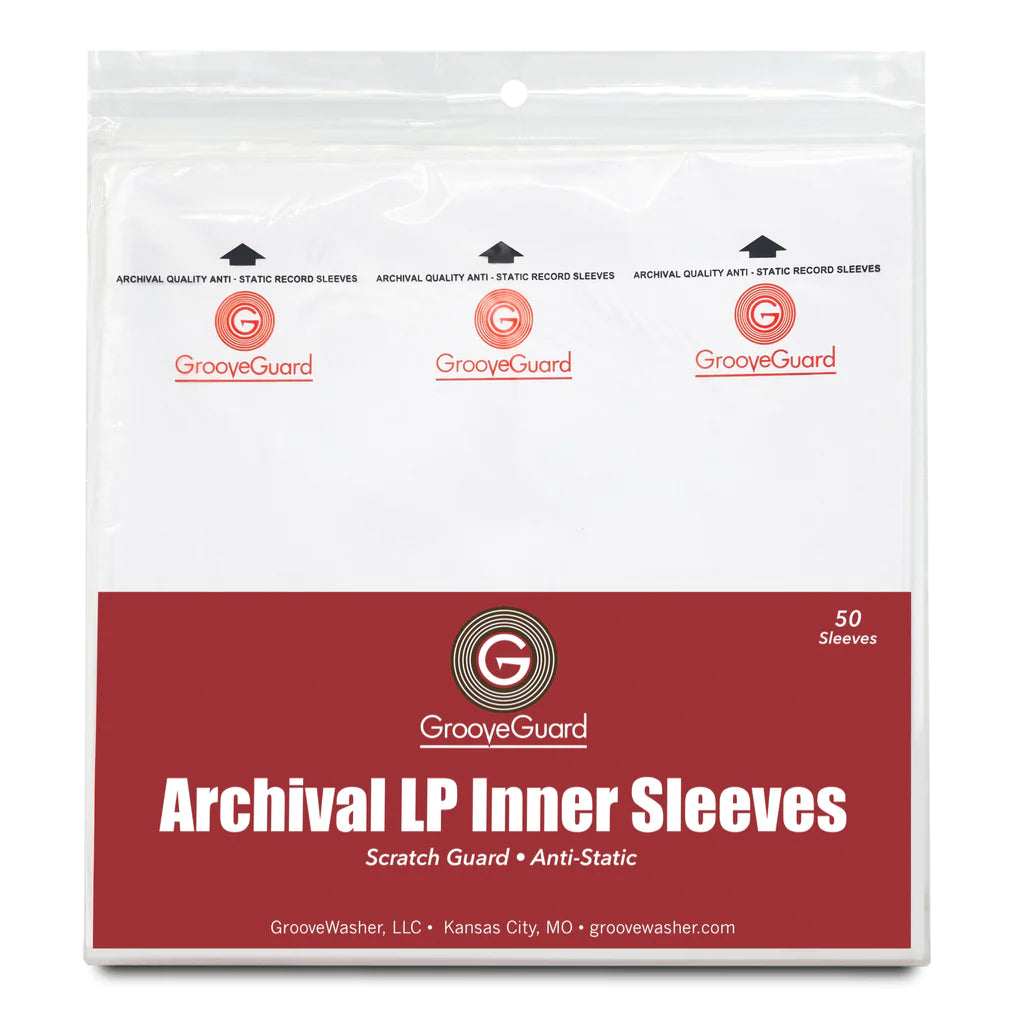 GrooveGuard: 50 Pack Archival Quality Vinyl Record Inner Sleeves - Protect & Preserve Your LP Collection for DJs, Audiophiles & Music Collectors