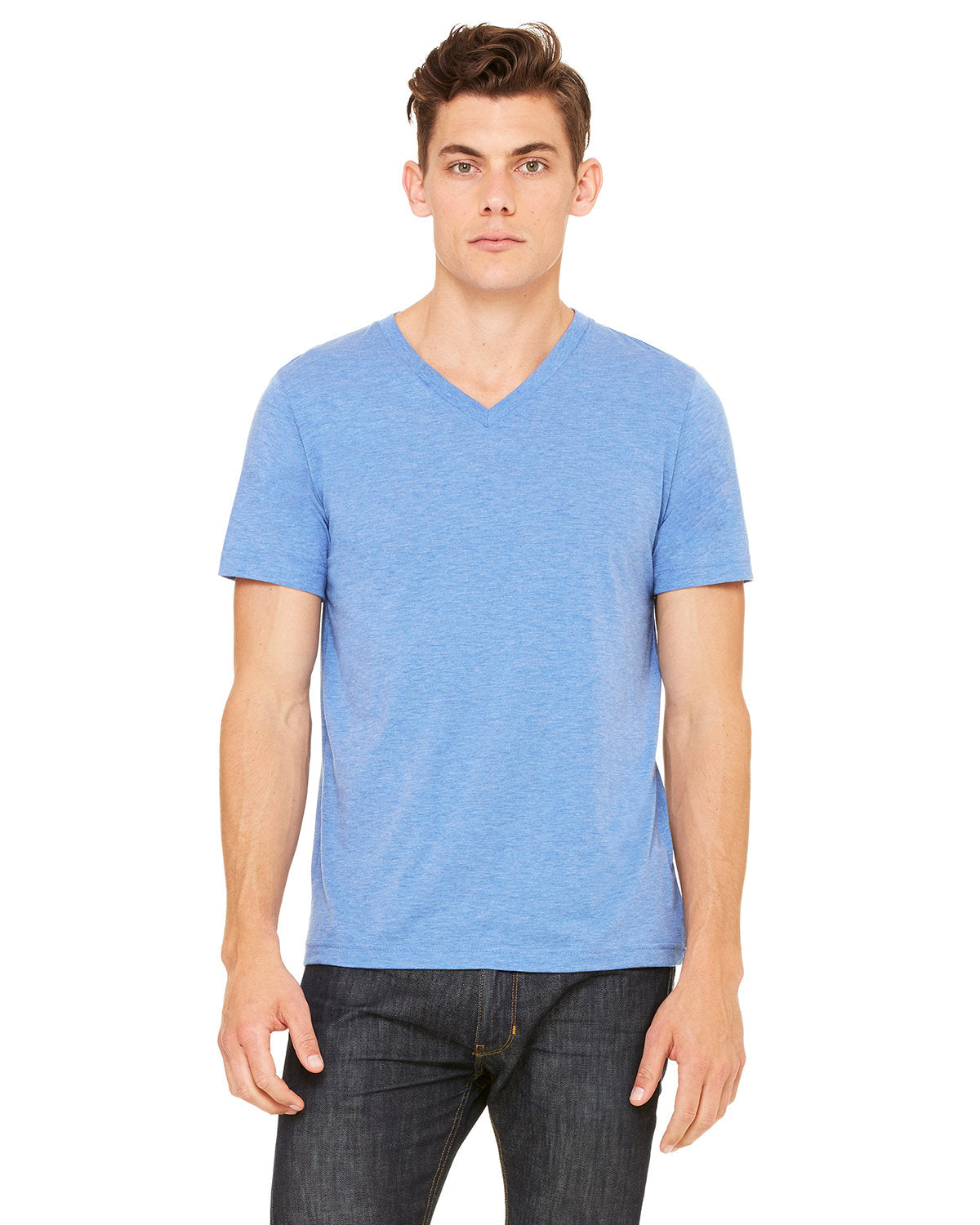 Bella + Canvas 3415C Unisex Triblend V-Neck T-Shirt - Soft Comfortable Tee for Men & Women - Perfect for Casual Wear, Gym, and Everyday Outfits