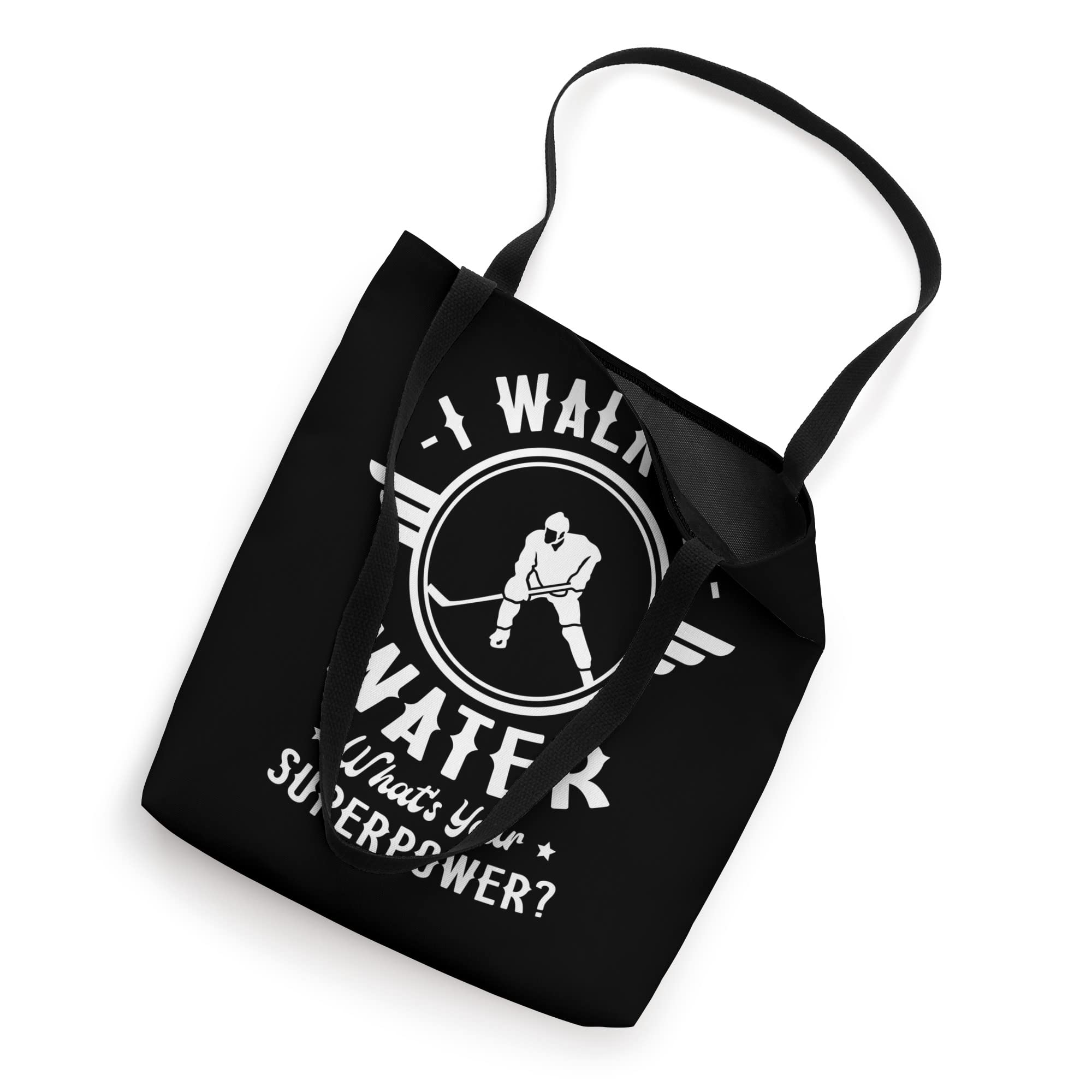 Ice Hockey Player Tote Bag - Walk on Water Superpower Design for Sports Fans, Gym, and Everyday Use