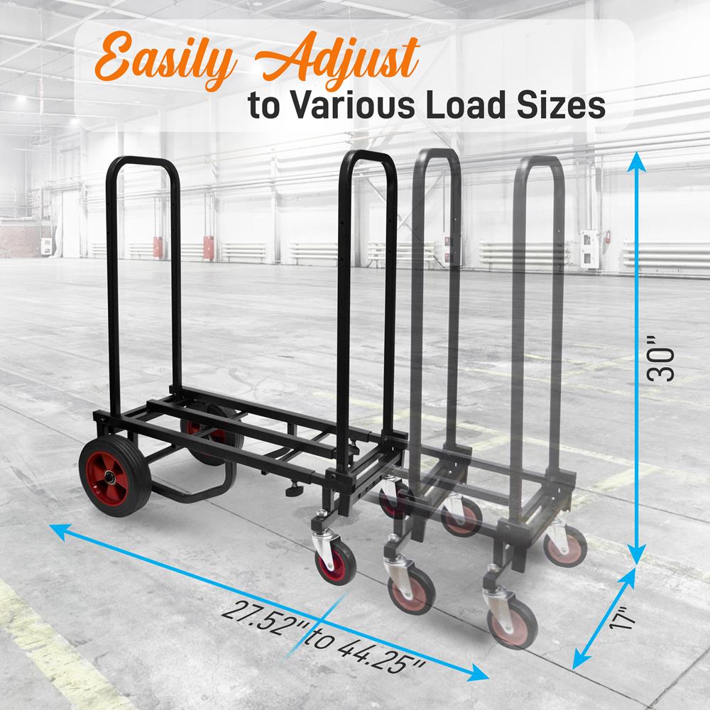 Adjustable Equipment Cart - Heavy Duty Mobile Utility Cart with Locking Wheels for Workshop, Garage, and Industrial Use