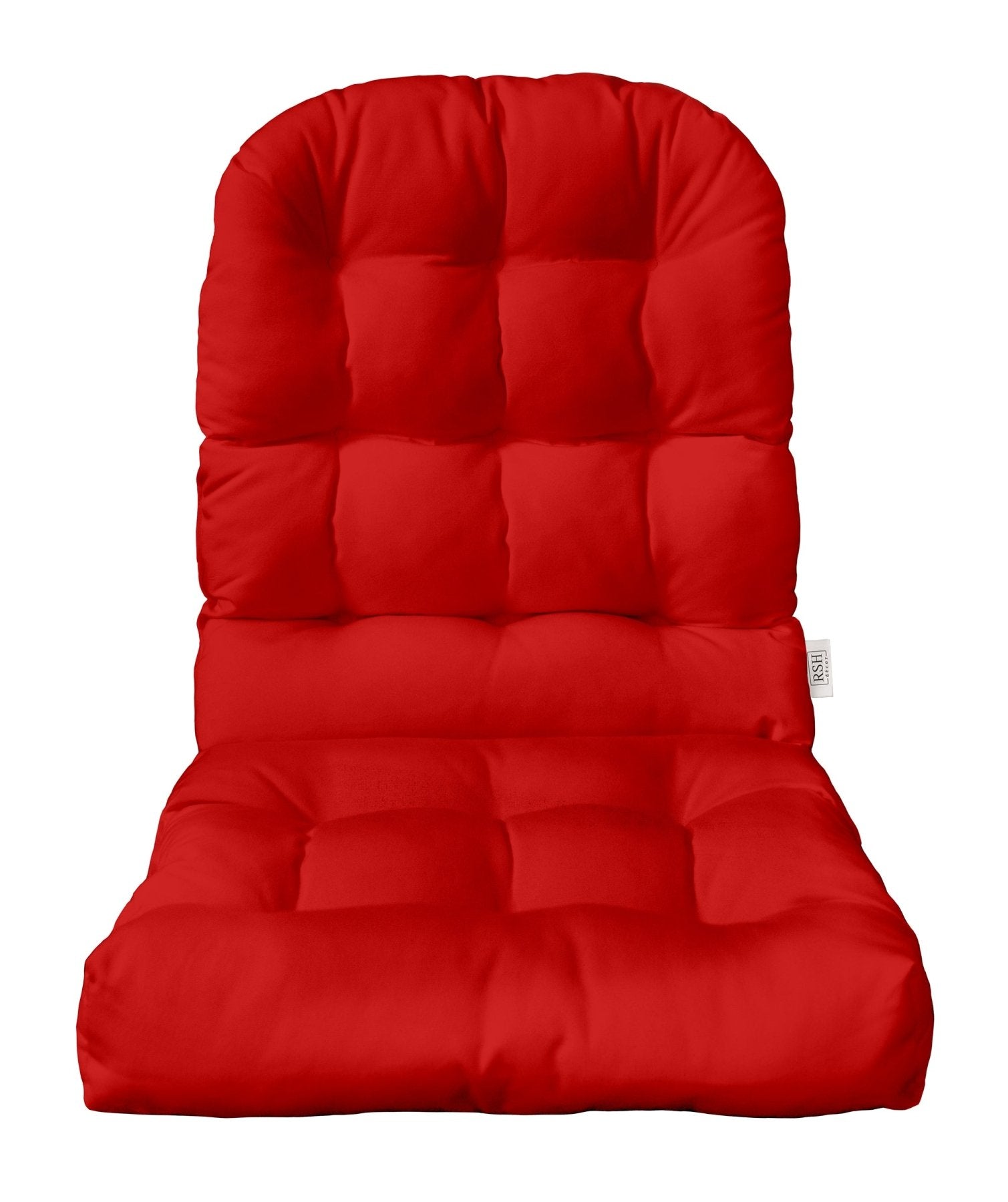 Sunbrella Canvas Reds Tufted Adirondack Chair Cushion - Waterproof Outdoor Patio Furniture Cushion for Deck, Garden & Poolside Use
