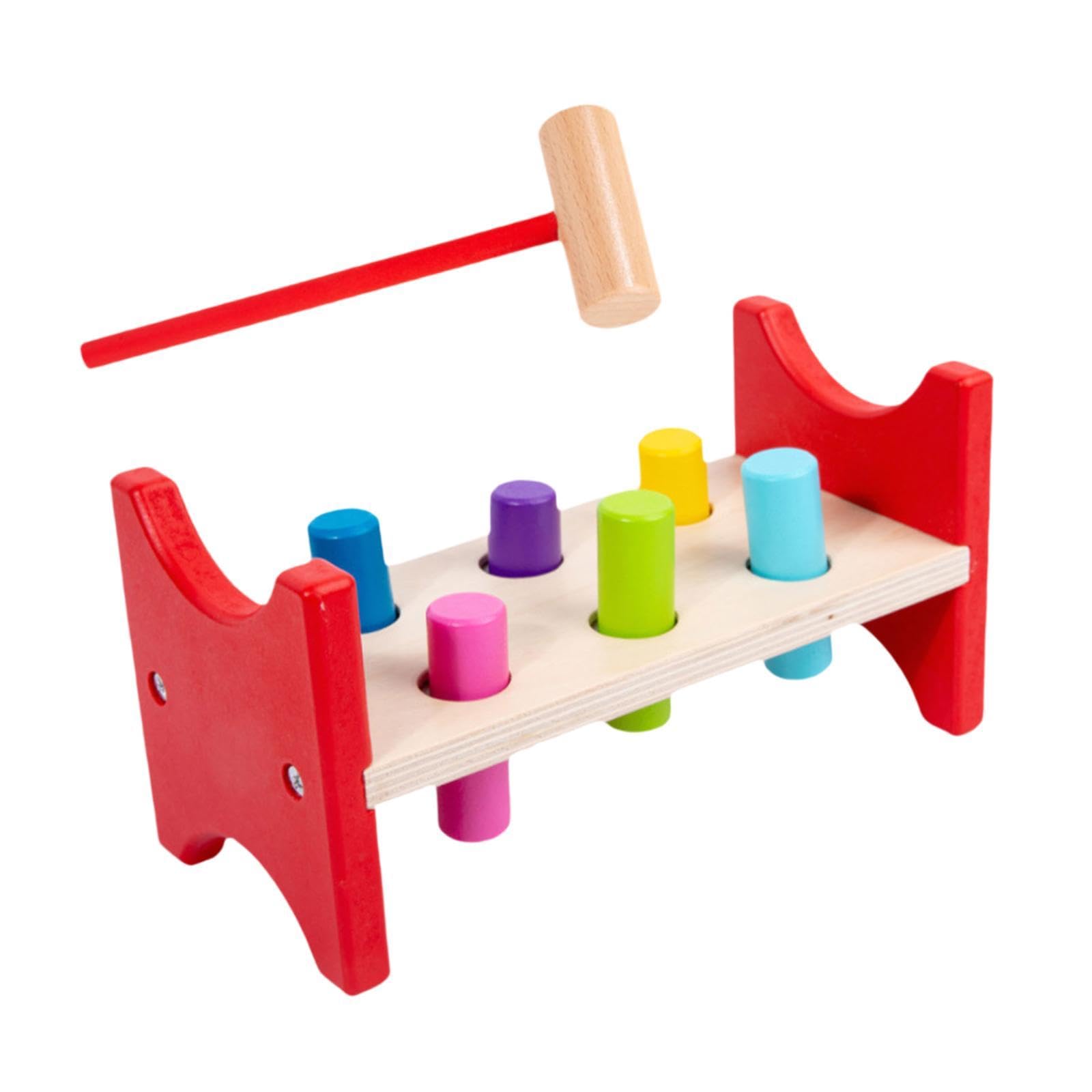 GaotKeut Wooden Pound Toy - Montessori Hammering Toy for Toddlers, Wooden Hammer & Peg Toy for Strength Training & Fine Motor Skills - Perfect for Boys & Girls - Great for Preschool Learning & Playtime Activities