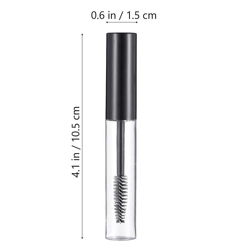 VASADIGITAL 2 Pack 10ml Empty Mascara Tubes with 2 Rubber Inserts & 1 Funnel - Black for DIY Makeup, Travel Refill, and Professional Salon Use