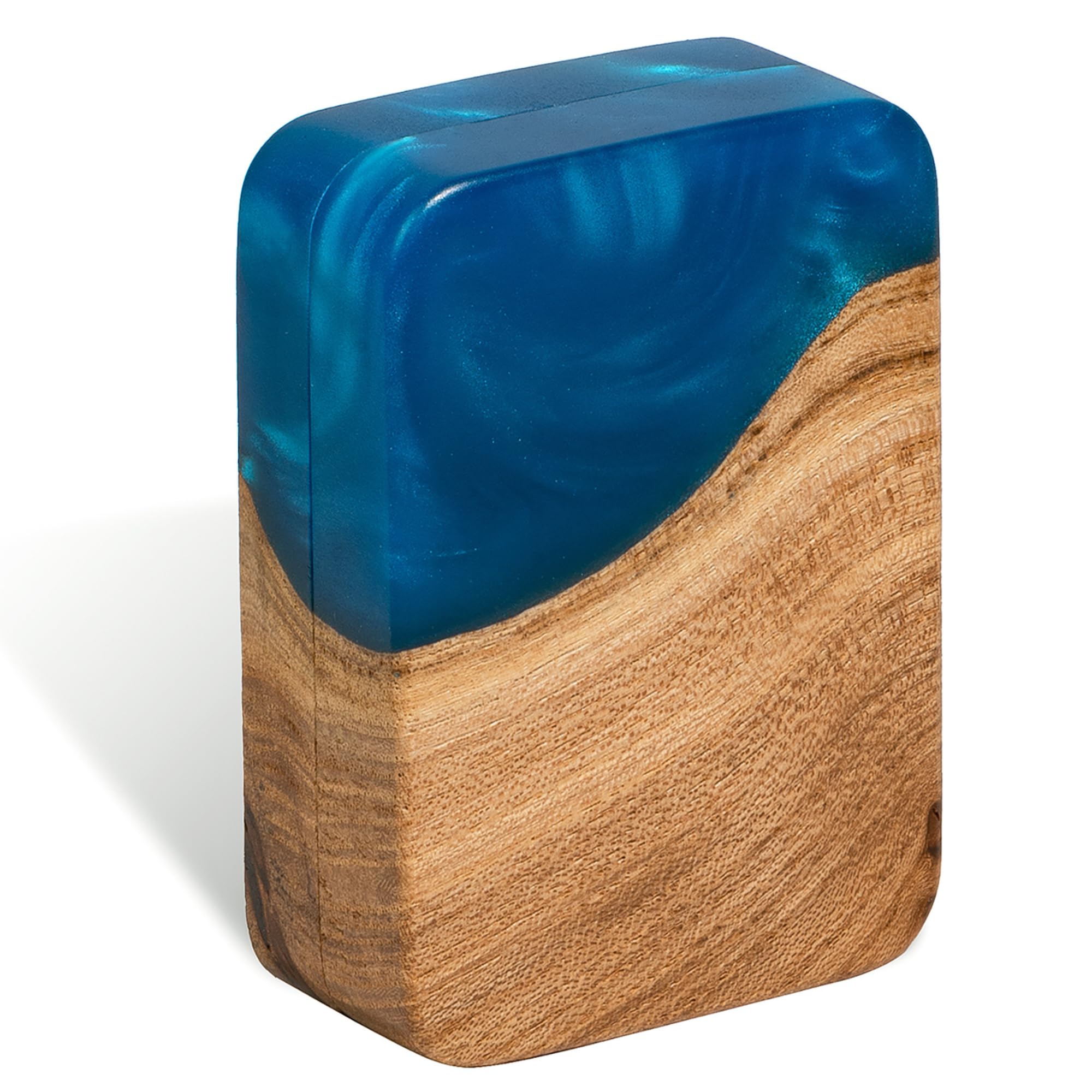 Unique Wooden RWA Proposal Ring Box - Elegant Marry Me Ring Case & Wedding Bearer Box - Slim Travel Jewelry Organizer for Engagement Rings - Perfect Engagement Gift for Women - FLIP Design (Blue/Dark) - Ideal for Proposals, Wedding Ceremonies & Jewelry Storage