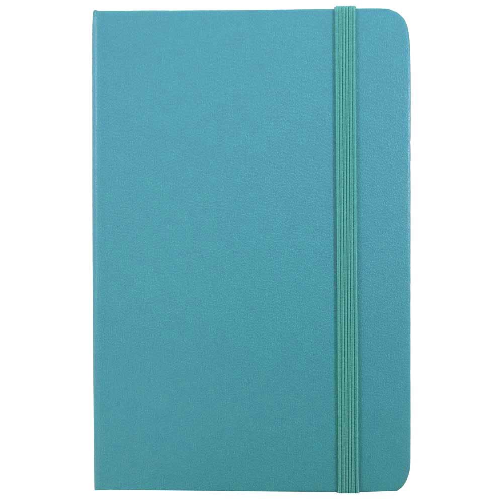 JAM PAPER Hardcover Notebook with Elastic Band - 4x6 Travel Journal, 70 Lined Pages, Caribbean Blue - Perfect for Travel, Office & School Notes - Sold Individually