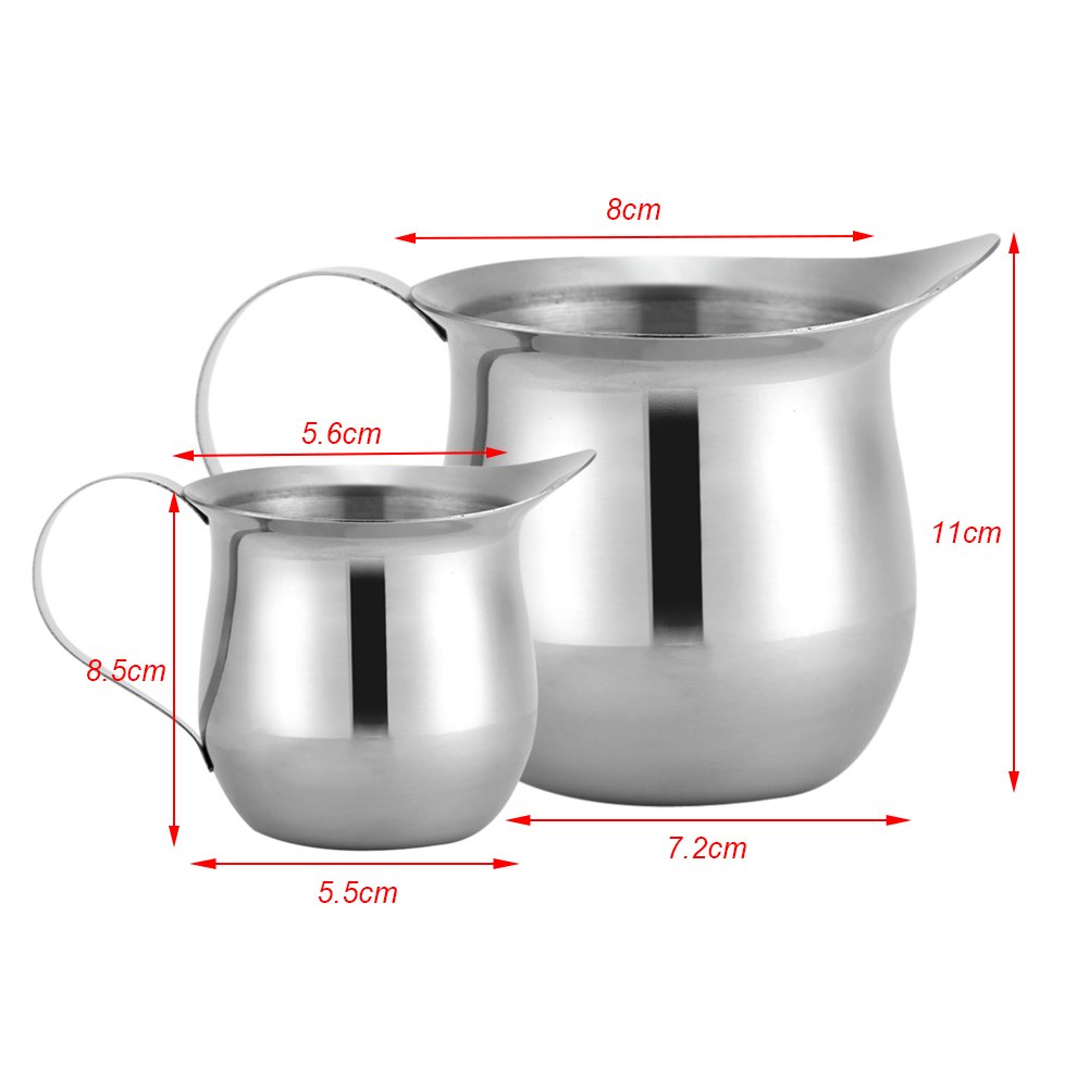 Stainless Steel Milk Frothing Pitcher 90ml - Barista Latte Art Frother Cup for Espresso, Cappuccino & Hot Chocolate - Perfect for Home & Coffee Shop Use