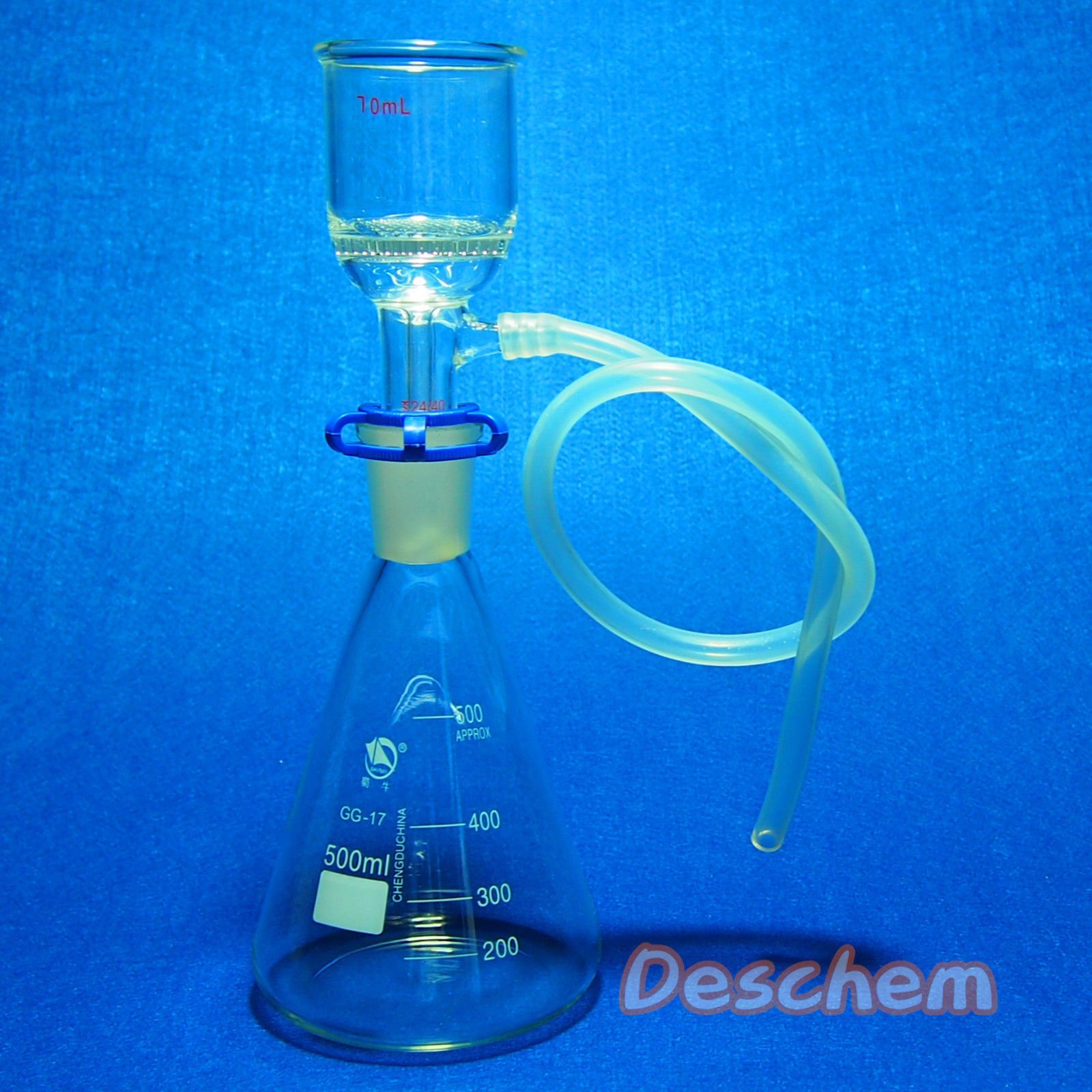 500ml 24/40 Suction Filtration Kit with 47mm Buchner Funnel & Glass Flask - Laboratory Grade Filtration System for Chemistry Experiments & Scientific Research
