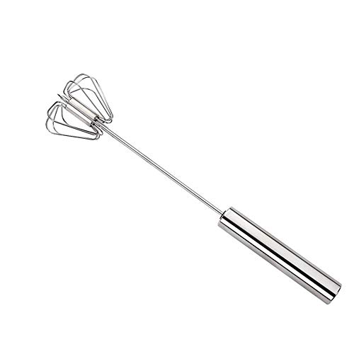 Stainless Steel Handheld Rotary Egg Beater - Manual Semi-Automatic Whisk for Baking, Cooking & Mixing Cream | Perfect for Home Kitchen, Bakeries & Coffee Shops