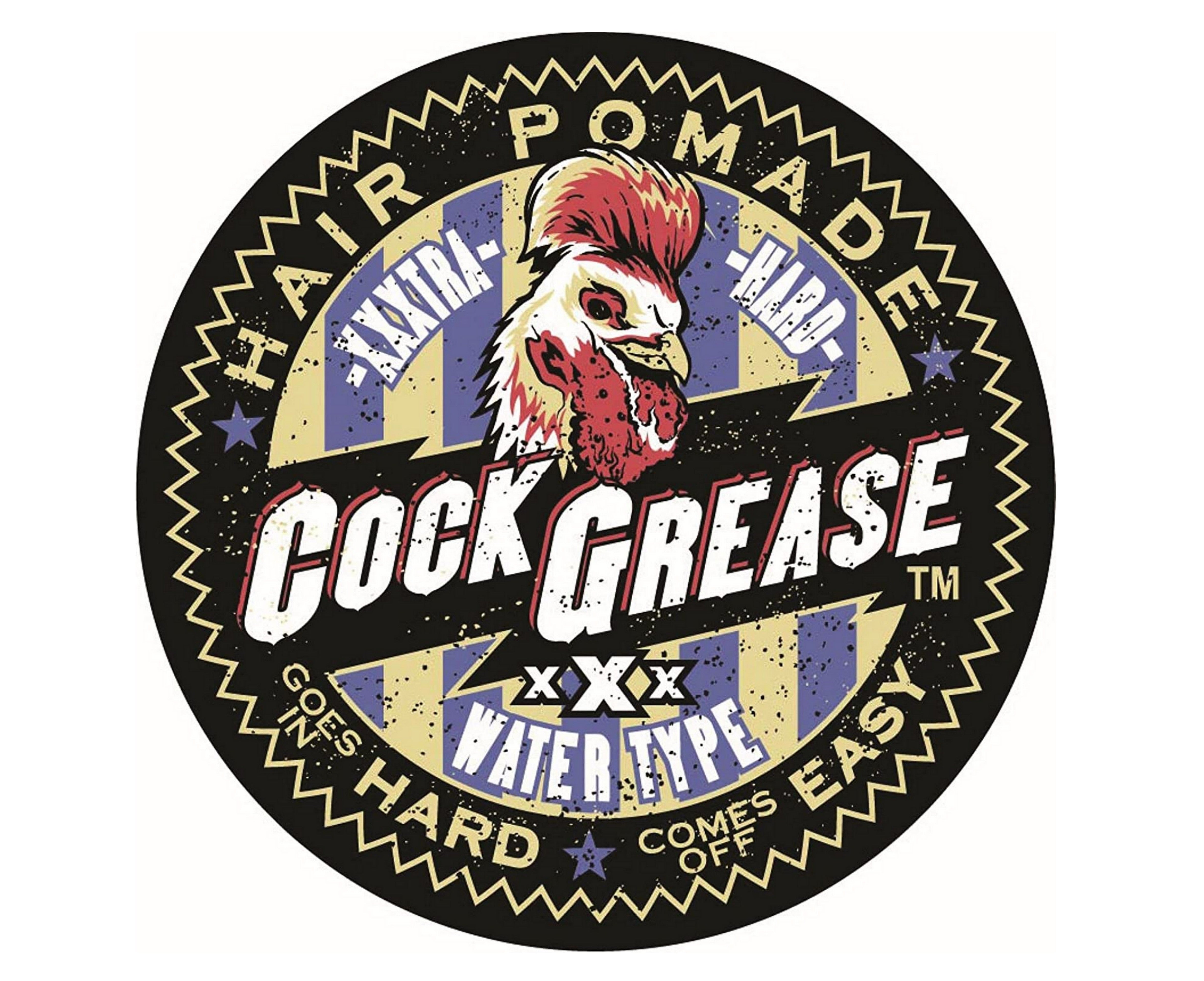 COCK GREASE Water-Based Hair Pomade - XXXTRA Hard Hold, Easy Wash Out - 3.9 oz/110g for Men's Styling - Perfect for Slick Back, Pompadour & Classic Hairstyles