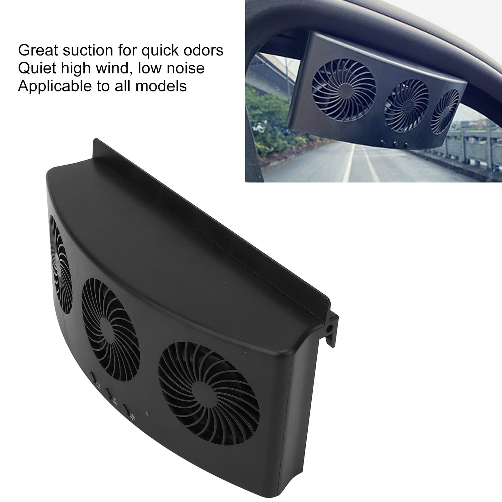 Solar Powered Car Exhaust Fan - USB Car Radiator Fan with 2 Speed Levels & Low Noise | ABS Material Black | Perfect for Electric Vehicle Ventilation & Air Circulation | Ideal for Road Trips, Parking & Hot Weather Use
