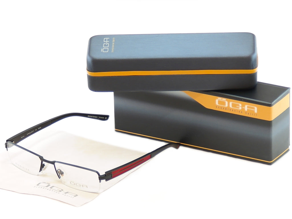 OGA Morel Eyeglasses Frame 74140 NR050 - Matte Black Plastic & Metal Blend - Made in France - Stylish Unisex Eyewear for Work, Reading & Fashion