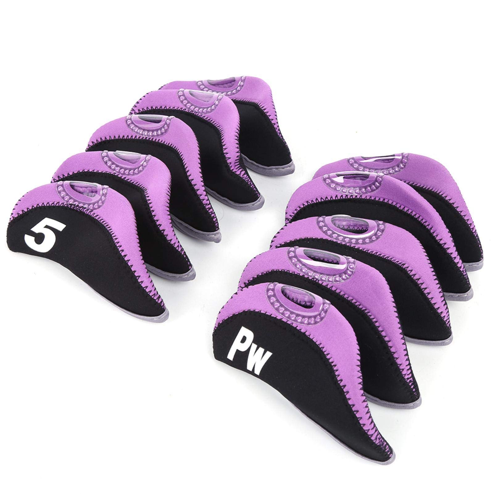 10Pcs Neoprene Golf Iron Covers Set - Black Numbered Protective Sleeves for Golf Clubs | Perfect for Golf Enthusiasts & Travel Protection
