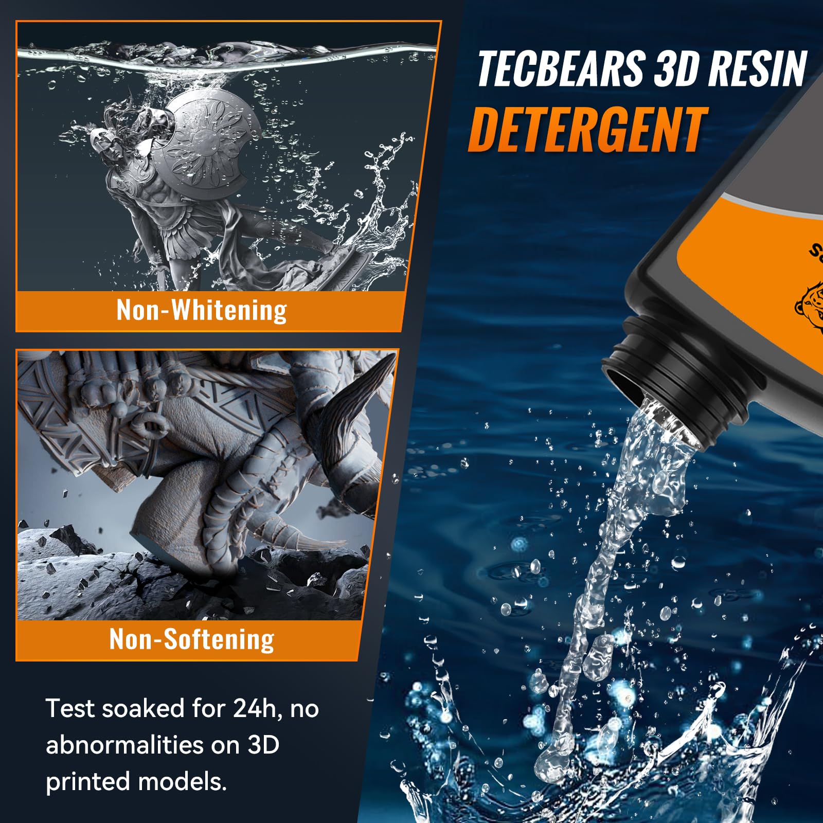 Premium 3D Printer Resin Cleaner 4KG (8.8 lbs) - Non-Toxic Reusable Detergent for UV Resin & 3D Printing - 2-Pack (2KG x 2) for Professional 3D Printing & Model Cleaning - Perfect for Home Workshops & Maker Spaces