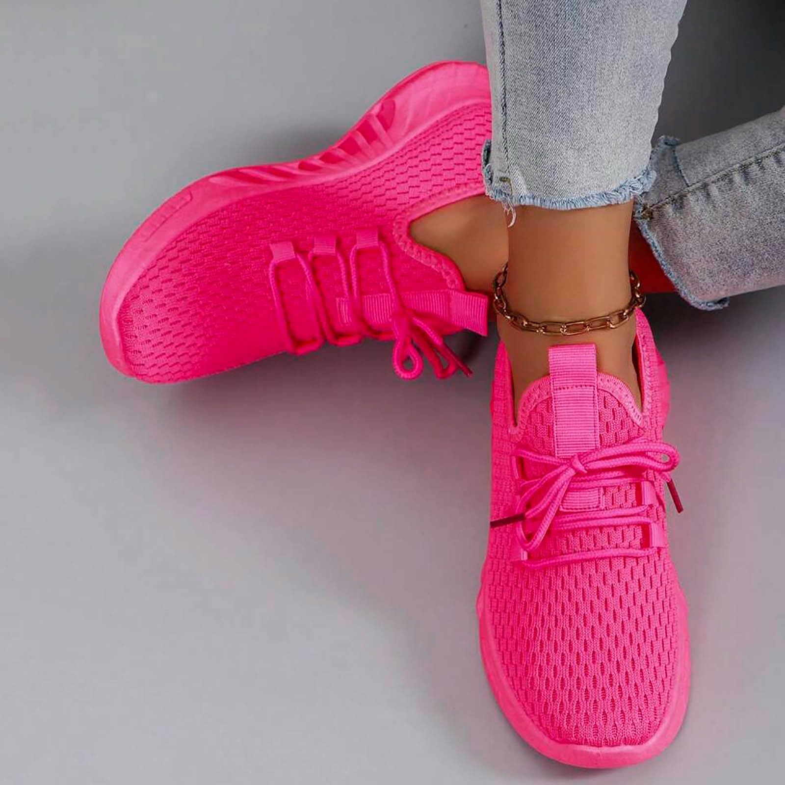 Women's Running Shoes - Lightweight Athletic Sneakers with Breathable Mesh & Lace-Up Design for Jogging, Walking & Gym Workouts - Perfect for Casual Wear & Daily Activities