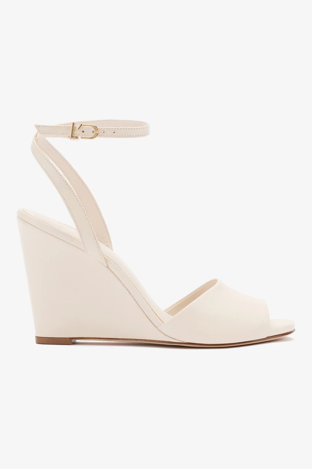 Yves Ivory Leather Wedge Sandals - Comfortable Women's Shoes for Casual Outings & Summer Wear