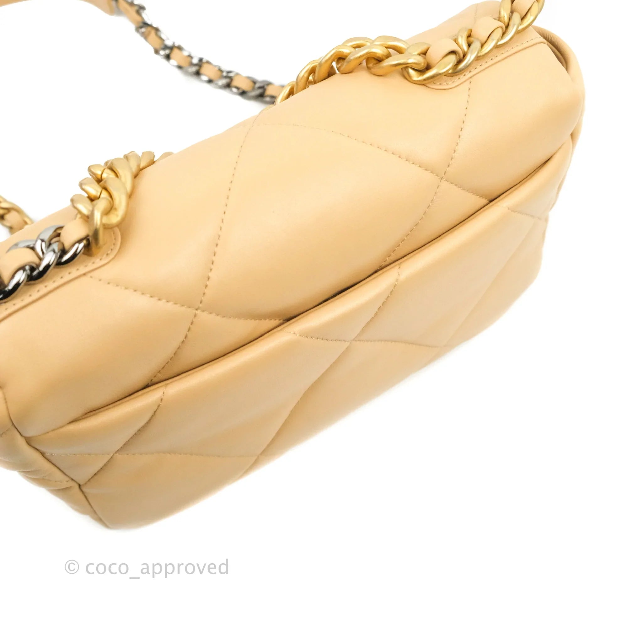 Chanel 19 Small Handbag in Dark Beige with Mixed Hardware - 22C Collection | Luxury Crossbody Bag for Women, Perfect for Date Night & Special Occasions
