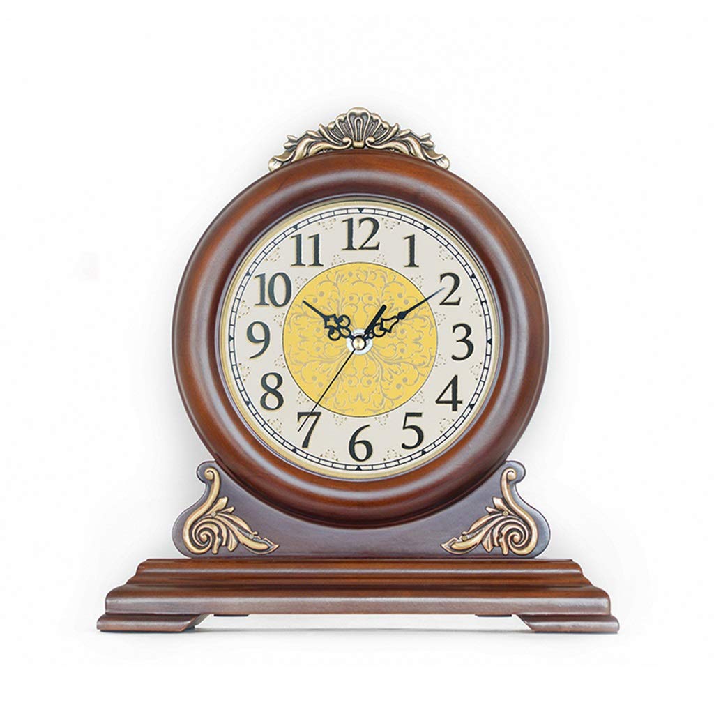 Modern Silent Table Clock - Battery Operated Analog Desk Clock for Living Room, Bedroom & Office Decor | Non-Ticking, Radio Controlled | Perfect for Nightstands, Bookshelves & Workspaces