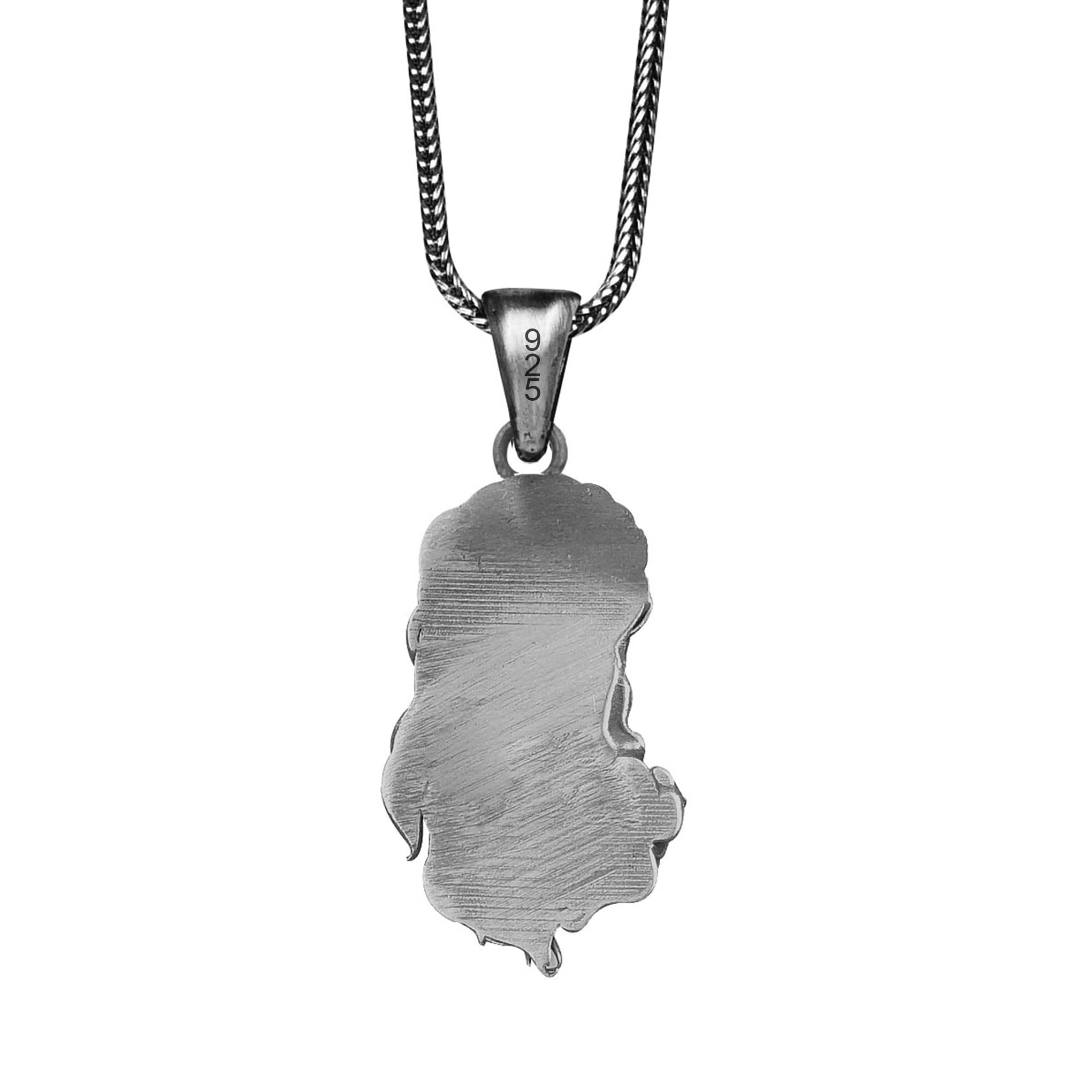 Santa Muerte Necklace - Sterling Silver Grim Reaper Pendant with 24