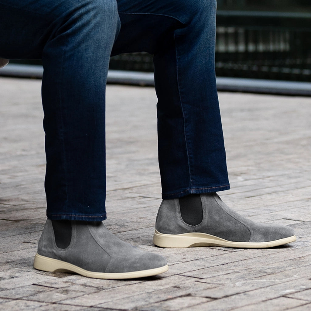 Premium Chelsea Boots for Men - Carbon Black Leather Ankle Boots | Waterproof & Comfortable | Perfect for Casual, Office & Outdoor Wear