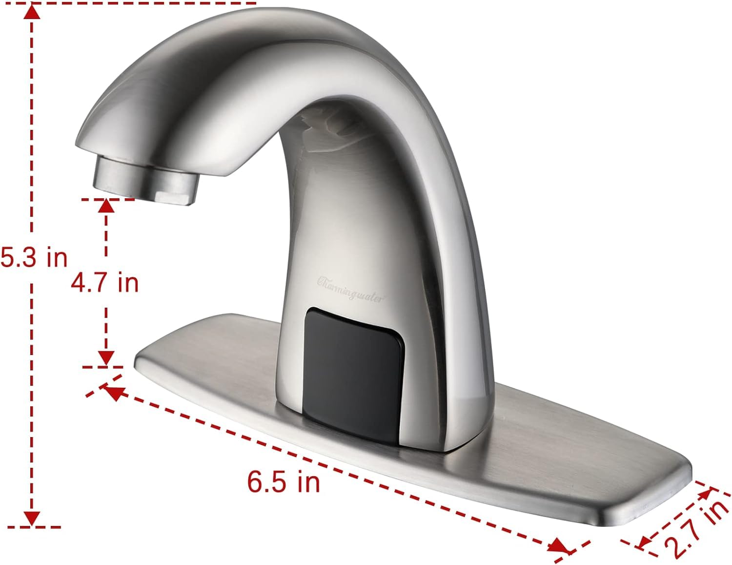 Automatic Sensor Touchless Bathroom Sink Faucet - Motion Activated Brushed Nickel Faucet with Hole Cover Plate - Ideal for Modern Homes, Public Restrooms & Water Conservation