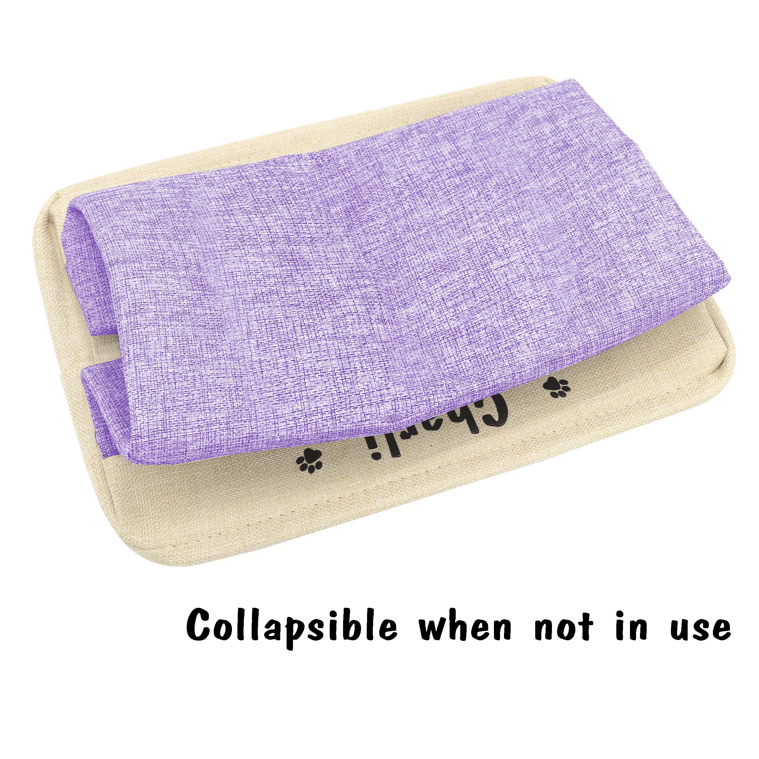 Personalized Collapsible Dog Toy Storage Basket with Pet's Name - Rectangular Organizer for Dog Toys, Coats, Clothing & Accessories | Space-Saving Pet Gear for Home, Travel & Grooming Stations (Purple)
