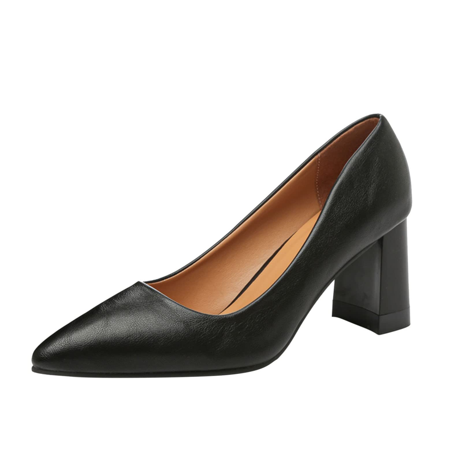 MLAGJSS Women's Chunky Heel Slip On Shoes - Patent Leather Casual Loafers with Breathable Design for Outdoor & Leisure Wear | Perfect for Work, Dating, and Everyday Comfort
