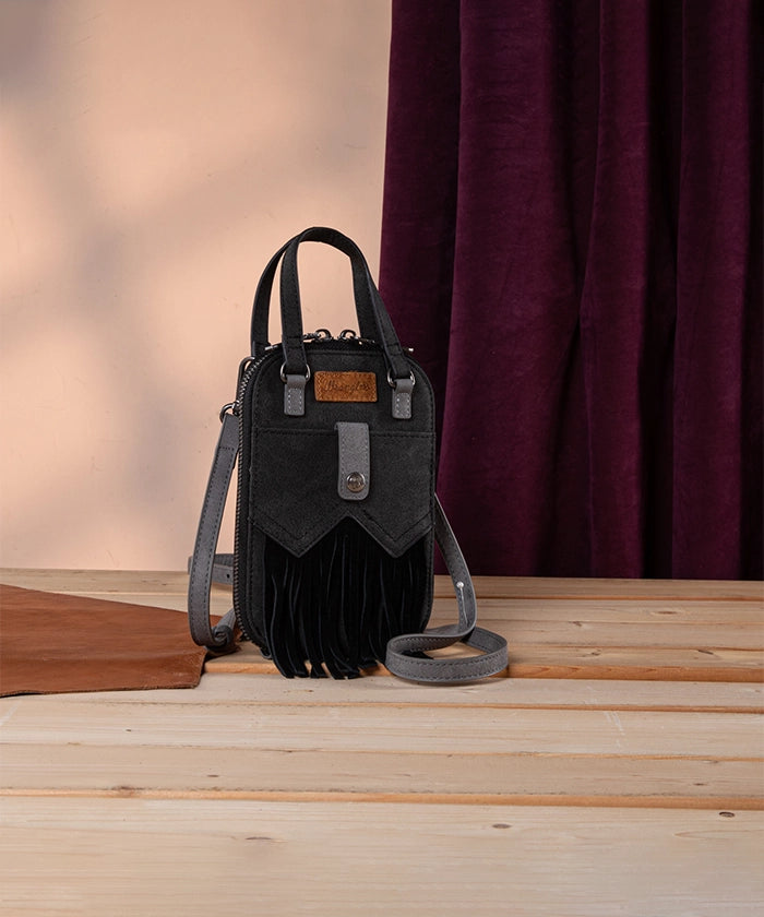 Wrangler Fringe Western Mini Crossbody Bag for Women - Stylish Cowgirl Purse with Adjustable Strap - Perfect for Concerts, Rodeos & Country Music Festivals