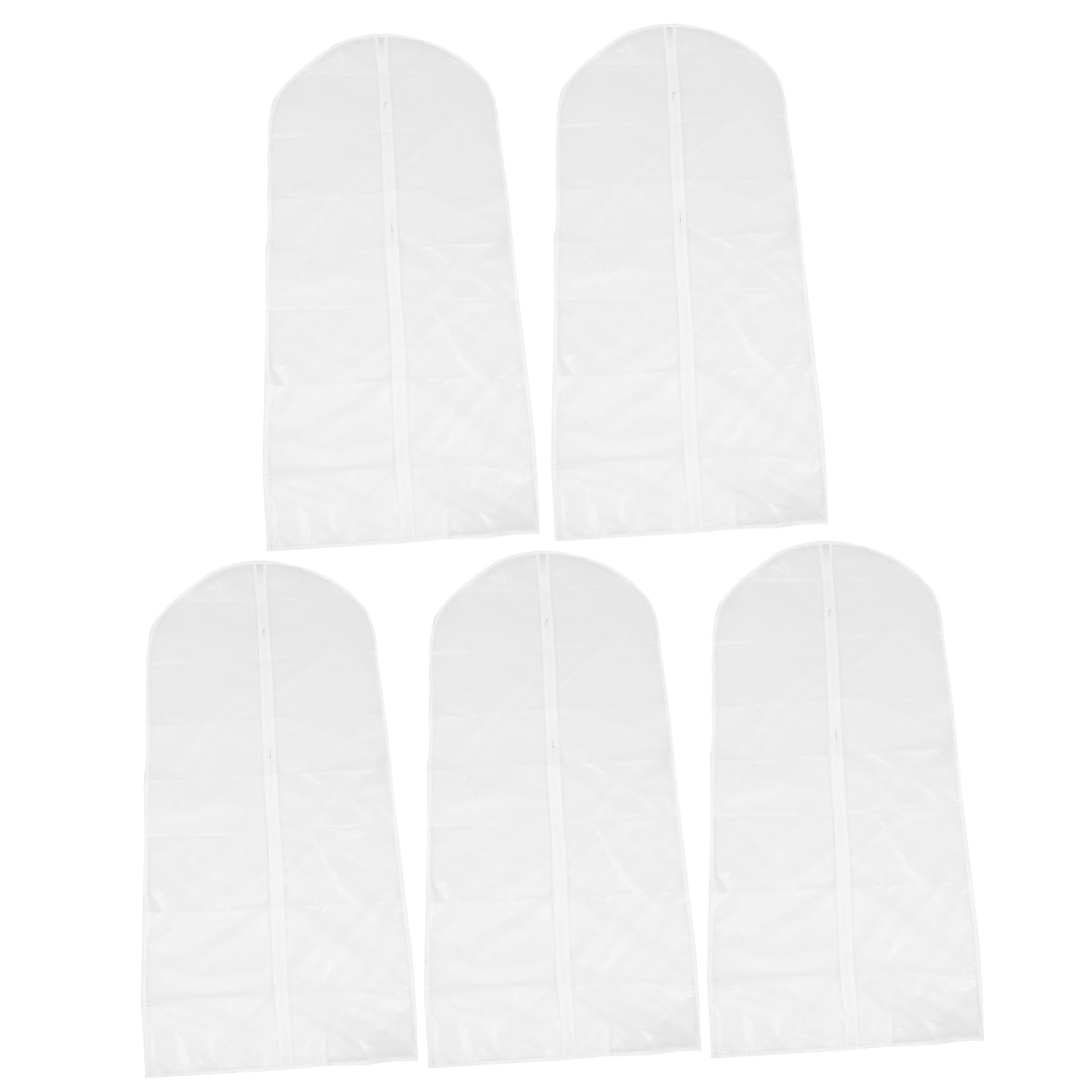 Cabilock 5-Pack White Garment Bags for Suits, Dresses & Coats - Breathable Hanging Clothes Storage Protector for Travel, Closet Organization & Seasonal Clothing Storage