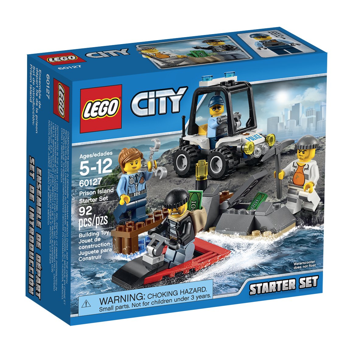 LEGO City Police Prison Island Starter Set (92 Pieces) – Fun Building Toy for Kids, Creative Play & Gift Idea for Birthday & Christmas