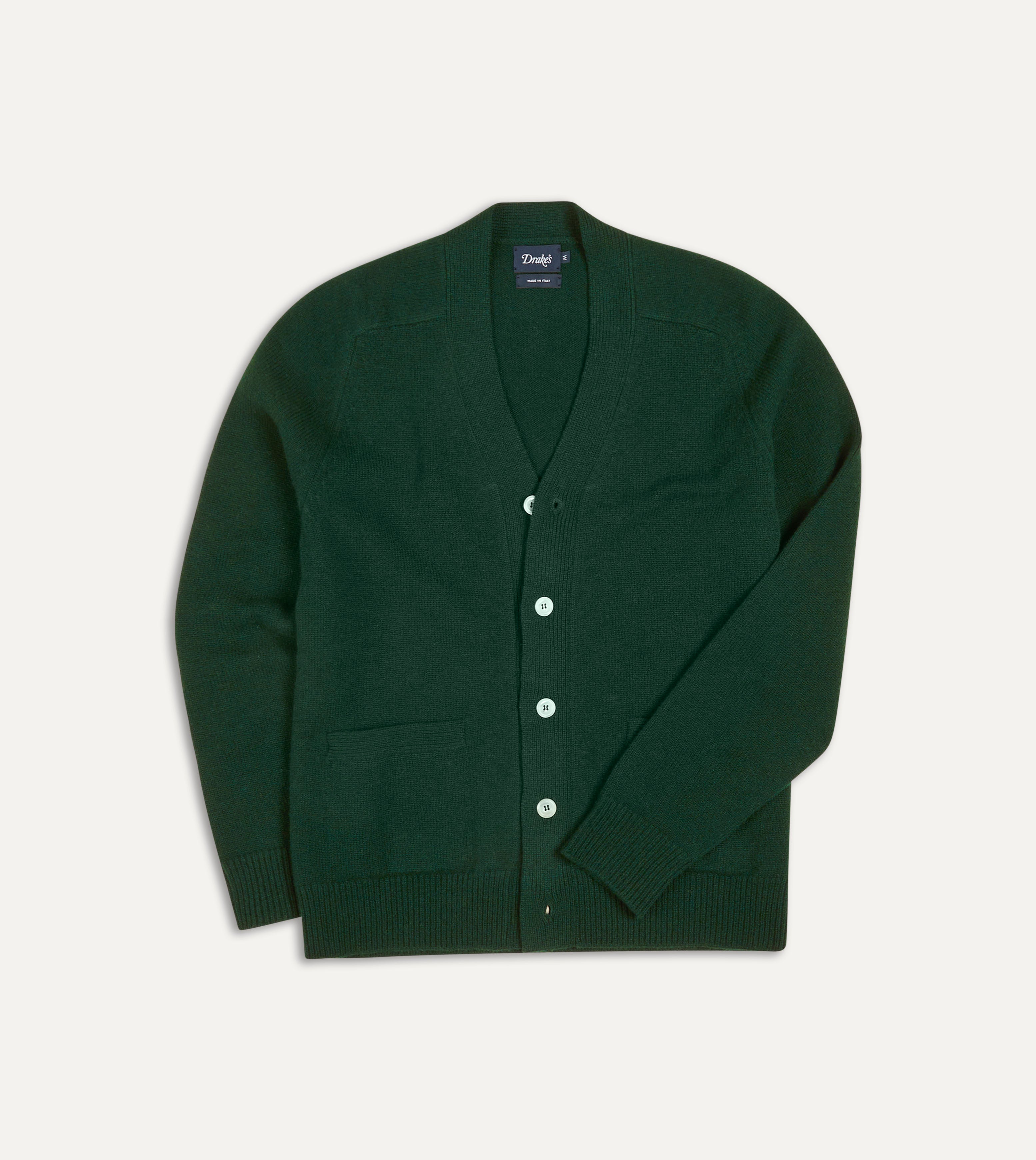 Dark Green Lambswool 6 Button Cardigan Sweater for Women - Cozy Winter Knitwear for Office, Date Night & Casual Outfits
