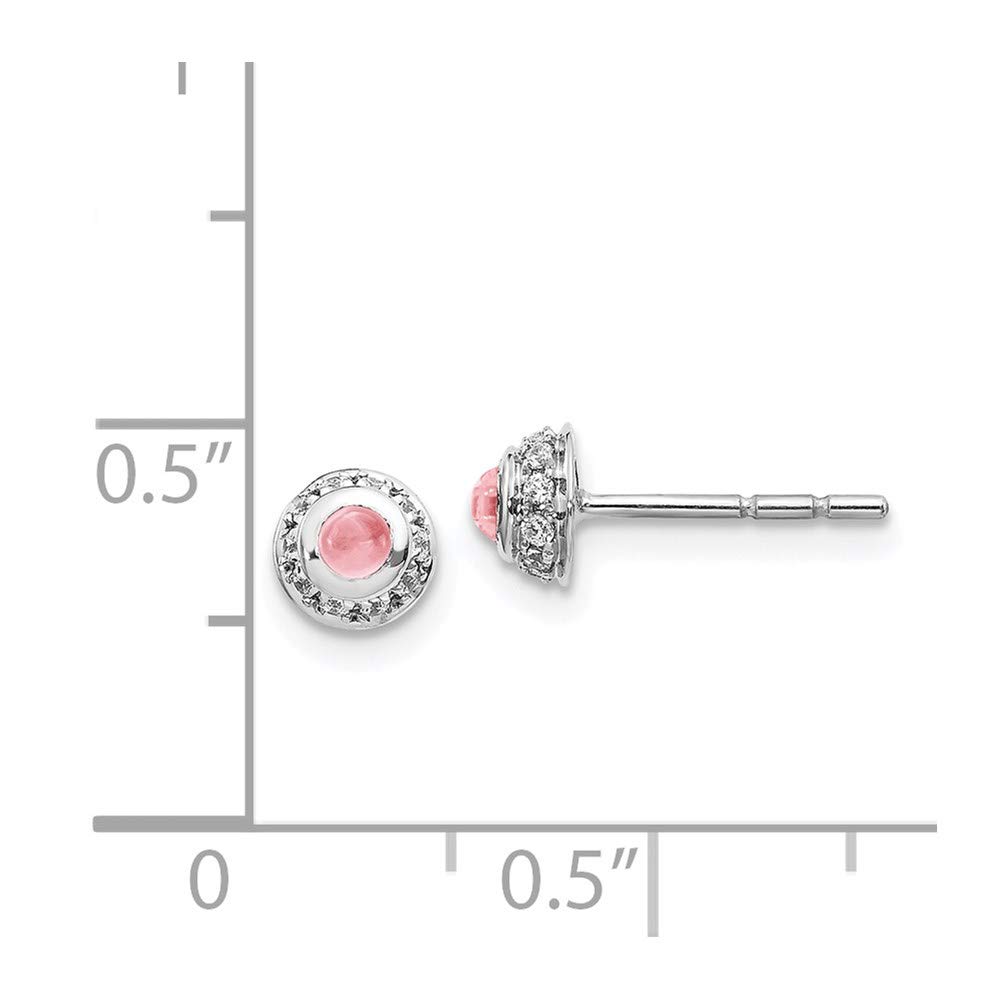 14k White Gold Pink Tourmaline Earrings - Diamond Accents for Women | Gift & Evening Wear