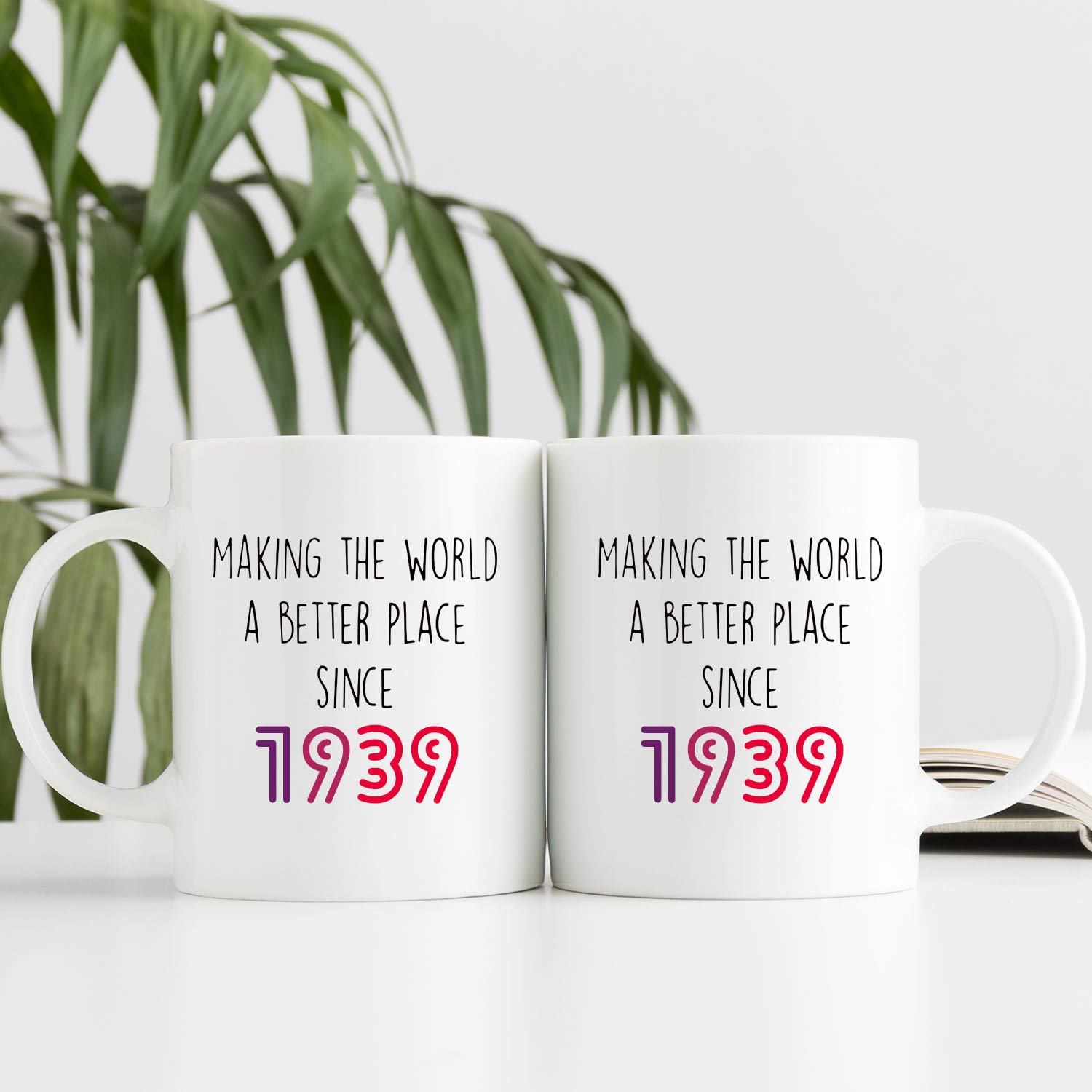 80th Birthday Gifts for Women 1939 - Personalized 11oz Coffee Mug for Mom, Wife, Sister, Friend, Colleague | Unique 80 Years Old Birthday Present | Perfect for Tea, Coffee & Office Use