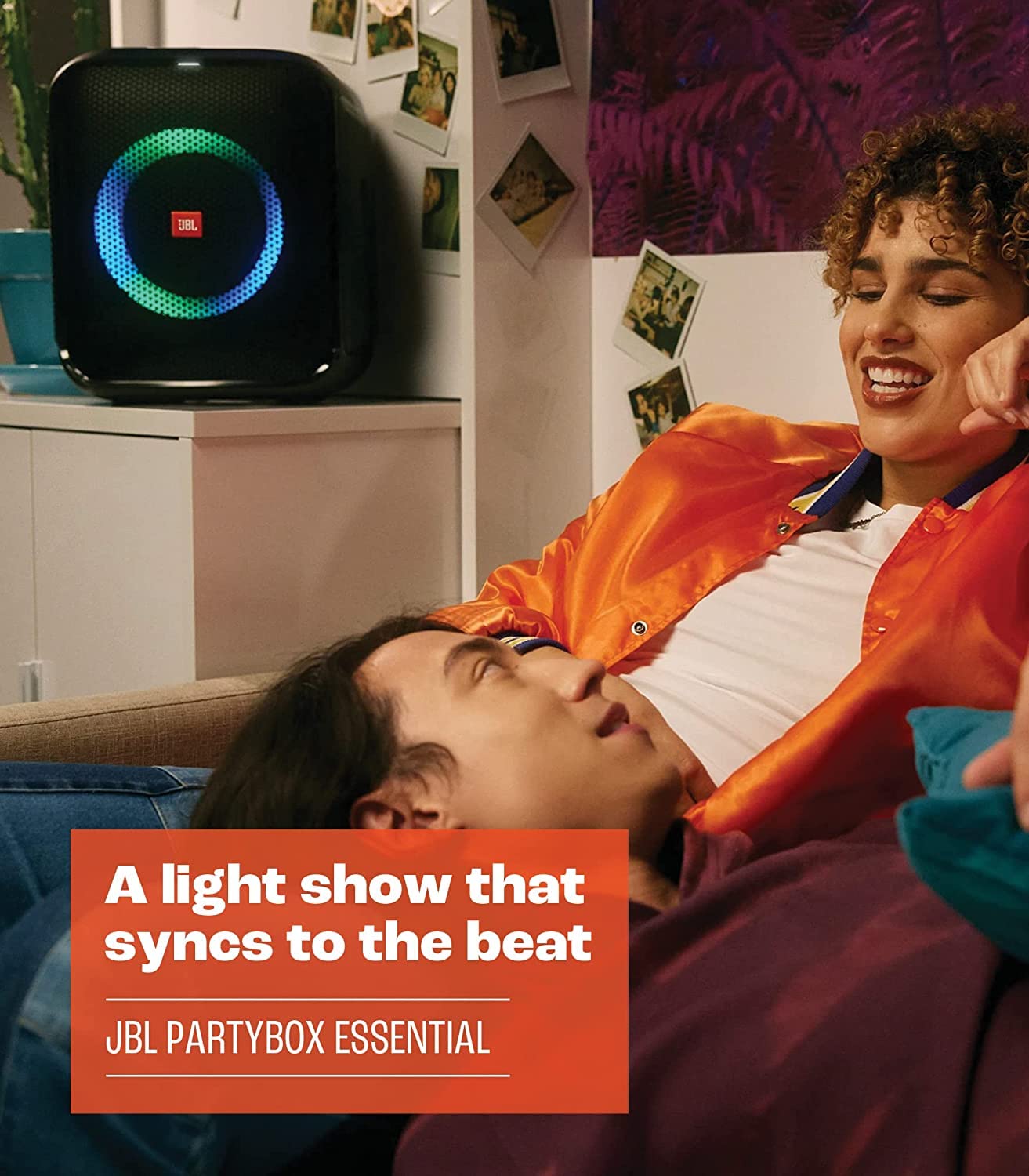 JBL Partybox Encore Essential Portable Bluetooth Speaker - 100W Powerful Sound, Built-in Dynamic Light Show, IPX4 Splash Proof Design, Wireless Party Speaker for Outdoor, Pool Parties & Home Entertainment (Black)