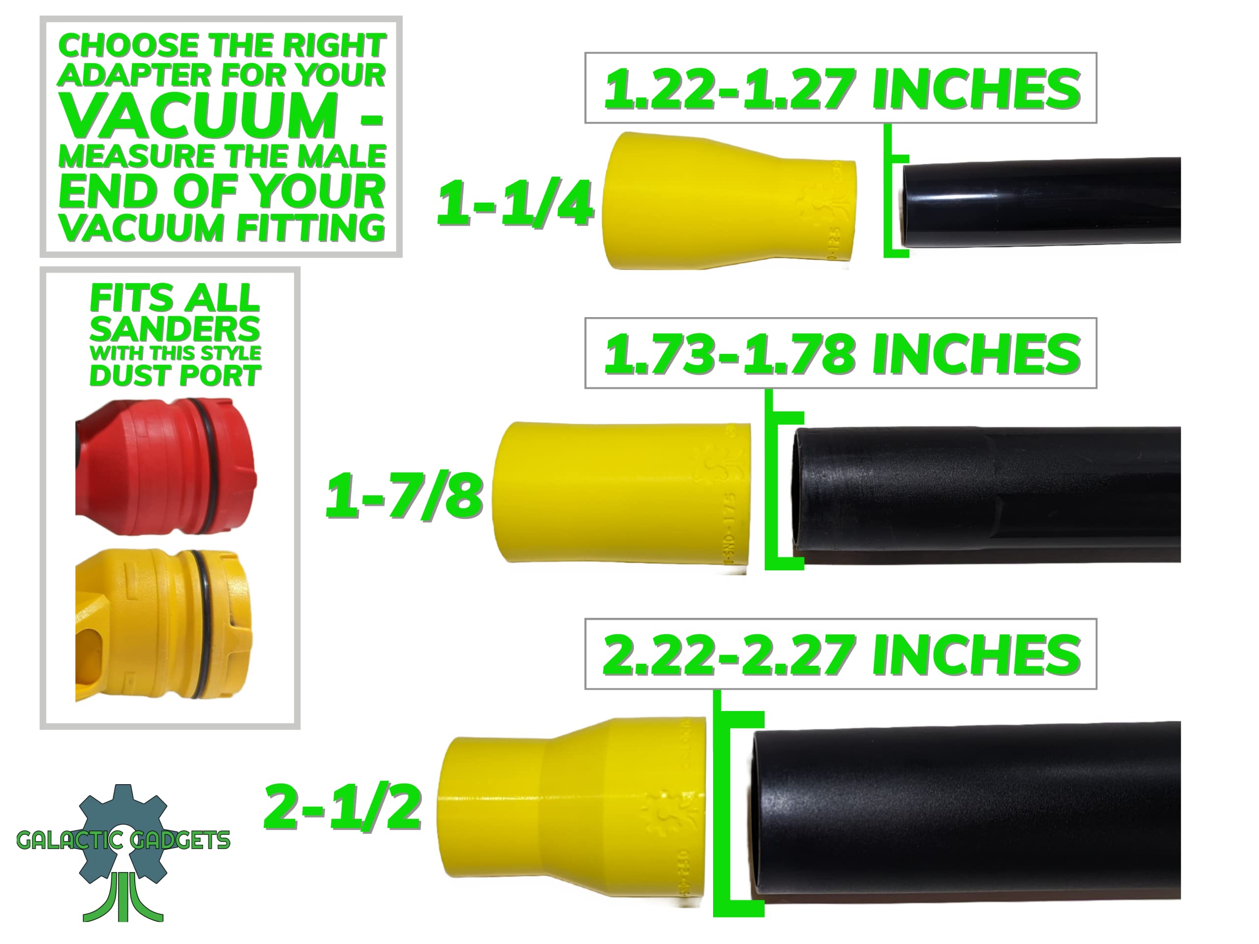 **Dewalt Sander Vacuum Adapter - 1-1/4 Inch Black Dust Collection Attachment for Precise Fit | Compatible with Dewalt Sanders | Workshop & DIY Dust Control Solution**