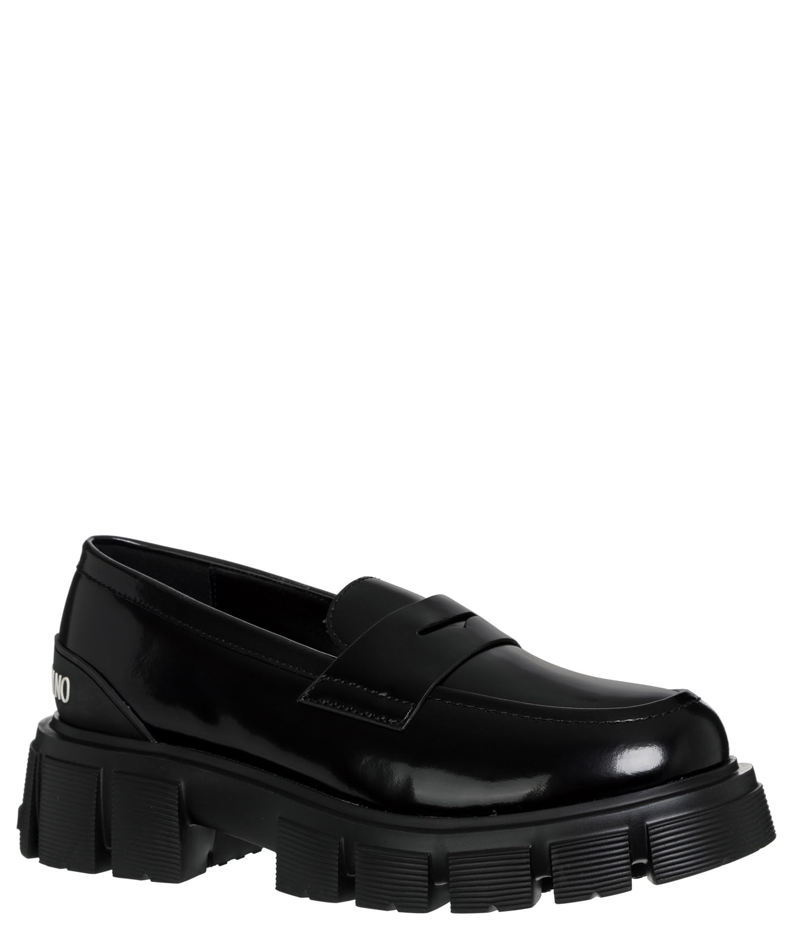 Love Moschino Women's Black Leather Moccasins - Comfortable Slip-On Loafers for Casual Outfits & Office Wear