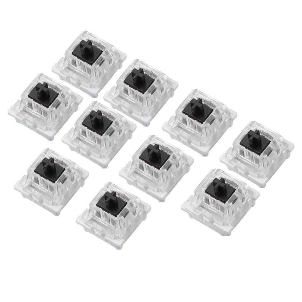 Fdit 10-Pack Tactile Mechanical Keyboard Switches - Plate Mounted Black Switches Compatible with Gateron & Cherry MX (LED Backlight Compatible) - Perfect for Gaming, Typing & Custom Keyboard Builds