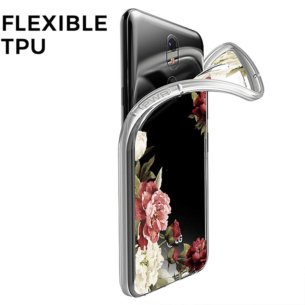 Cute Clear Slim Flower Pattern Soft TPU Protective Phone Case for LG Stylo 4/Plus & Q Stylus - Shockproof Flexible Cover for Women & Girls (Blossom Design) - Perfect for Daily Use, Work & School